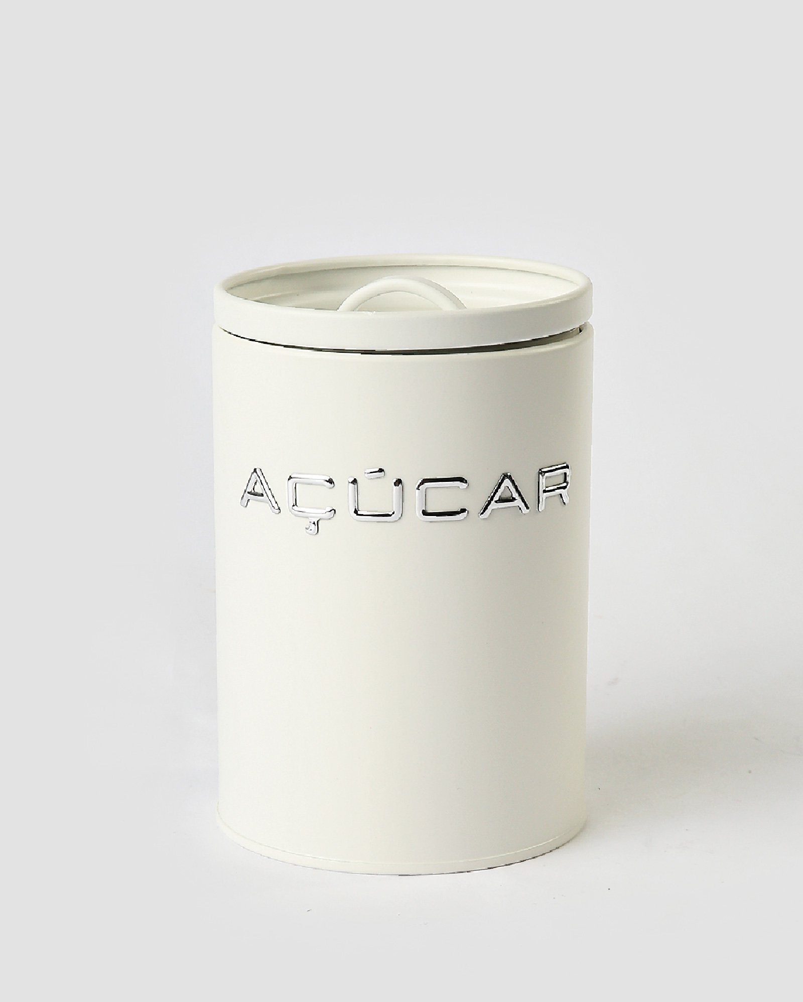 Kit porta pão 30,5x20cm + lata de açúcar 17x11cm + lata de café 17x11cm + lata de biscoito 20cm + lata para pasta 32x11cm Vintage branco | Casa Riachuelo