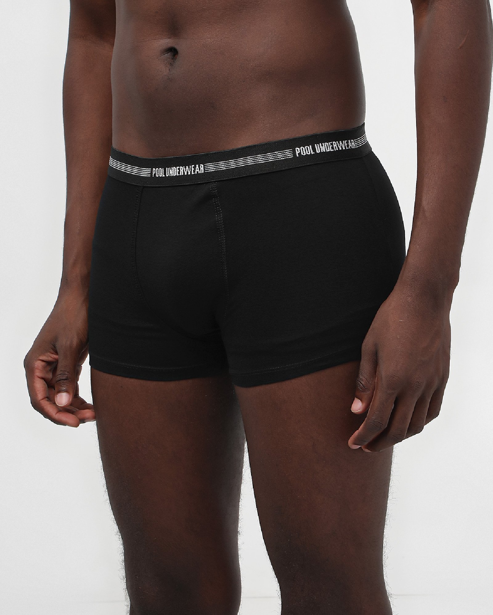 Kit cueca boxer 10 peças cós elástico preta | Pool