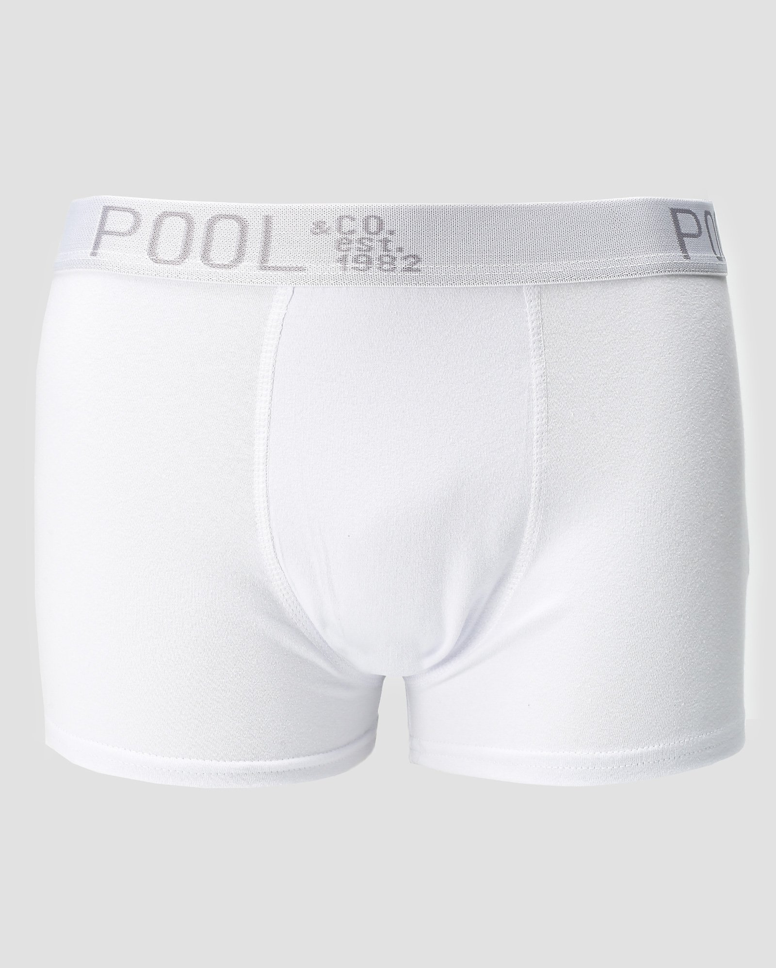 Kit cueca boxer 5 peças masculina malha branca | Pool