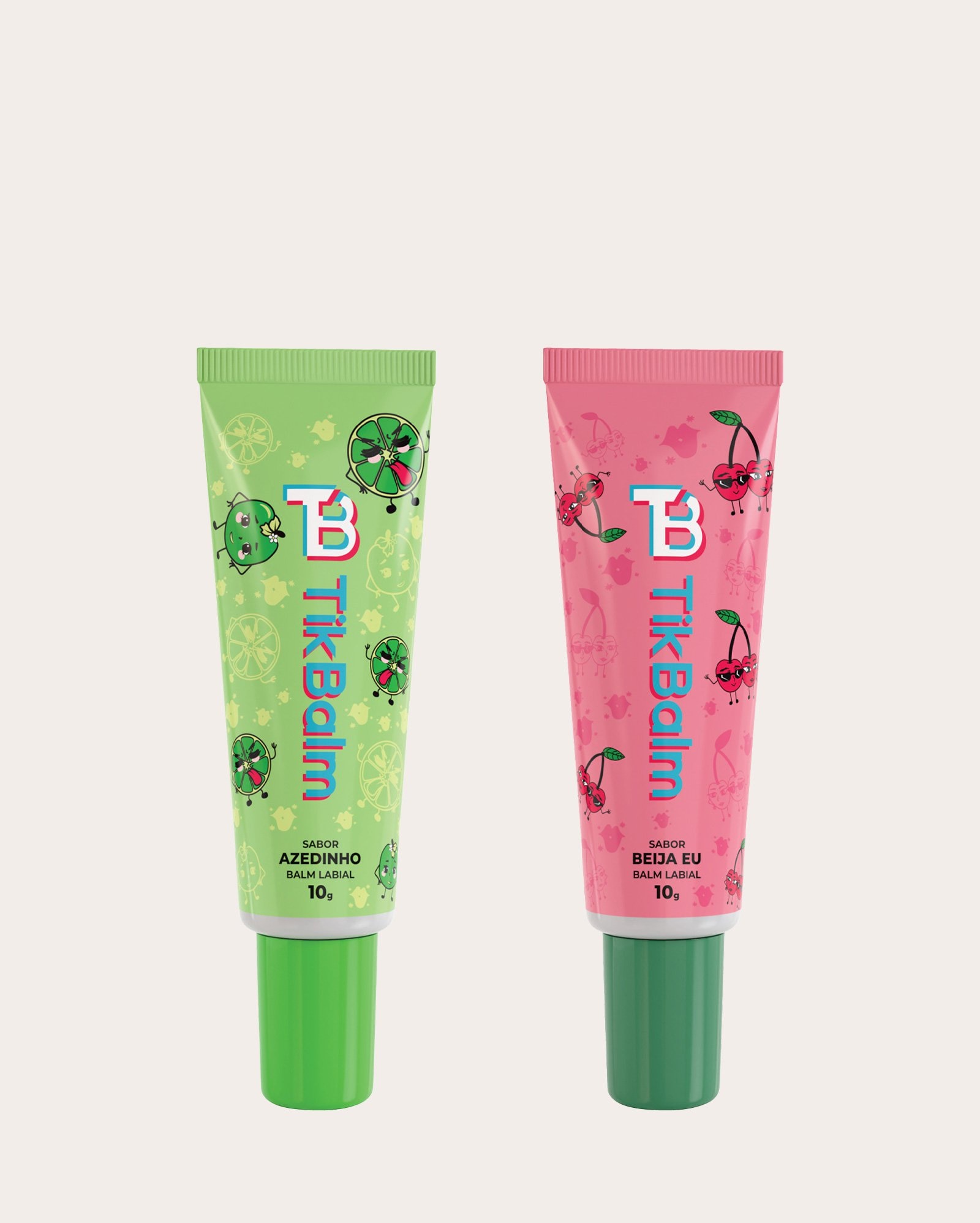 Kit balm labial 2 itens beija eu e azedinho 10g cada | TikBalm
