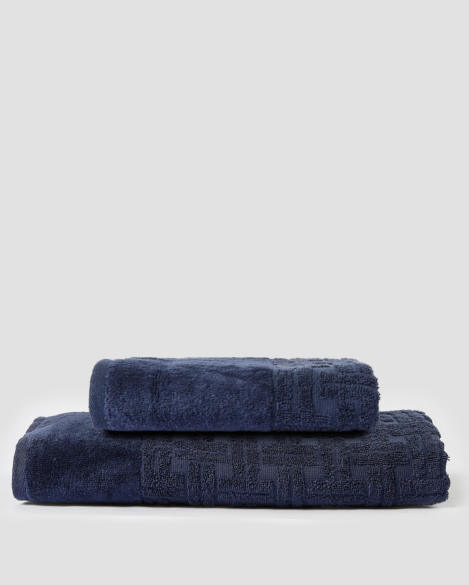 Kit toalha de banho + toalha de rosto com textura Kavel azul | Casa Riachuelo