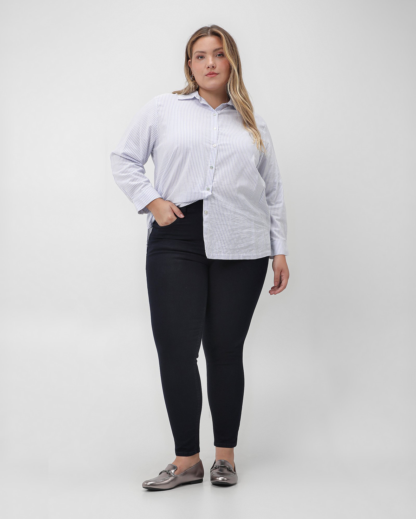 Kit calça jeans plus size feminina 2 peças skinny multicor | Pool Jeans