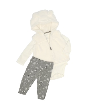 Enxoval bebê conjunto longo 3 peças sherpa orelhinha + caixa de presente P nuvens multicor | Carter's