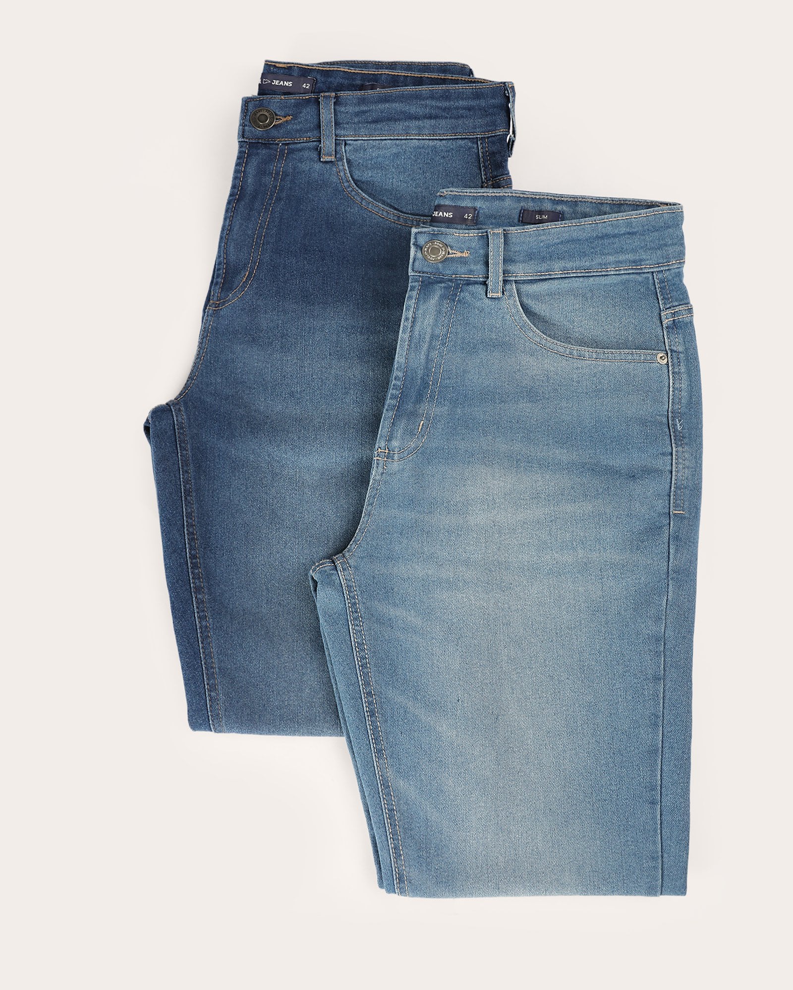 Kit calça jeans masculina 2 peças slim com bolsos multicor | Pool Jeans