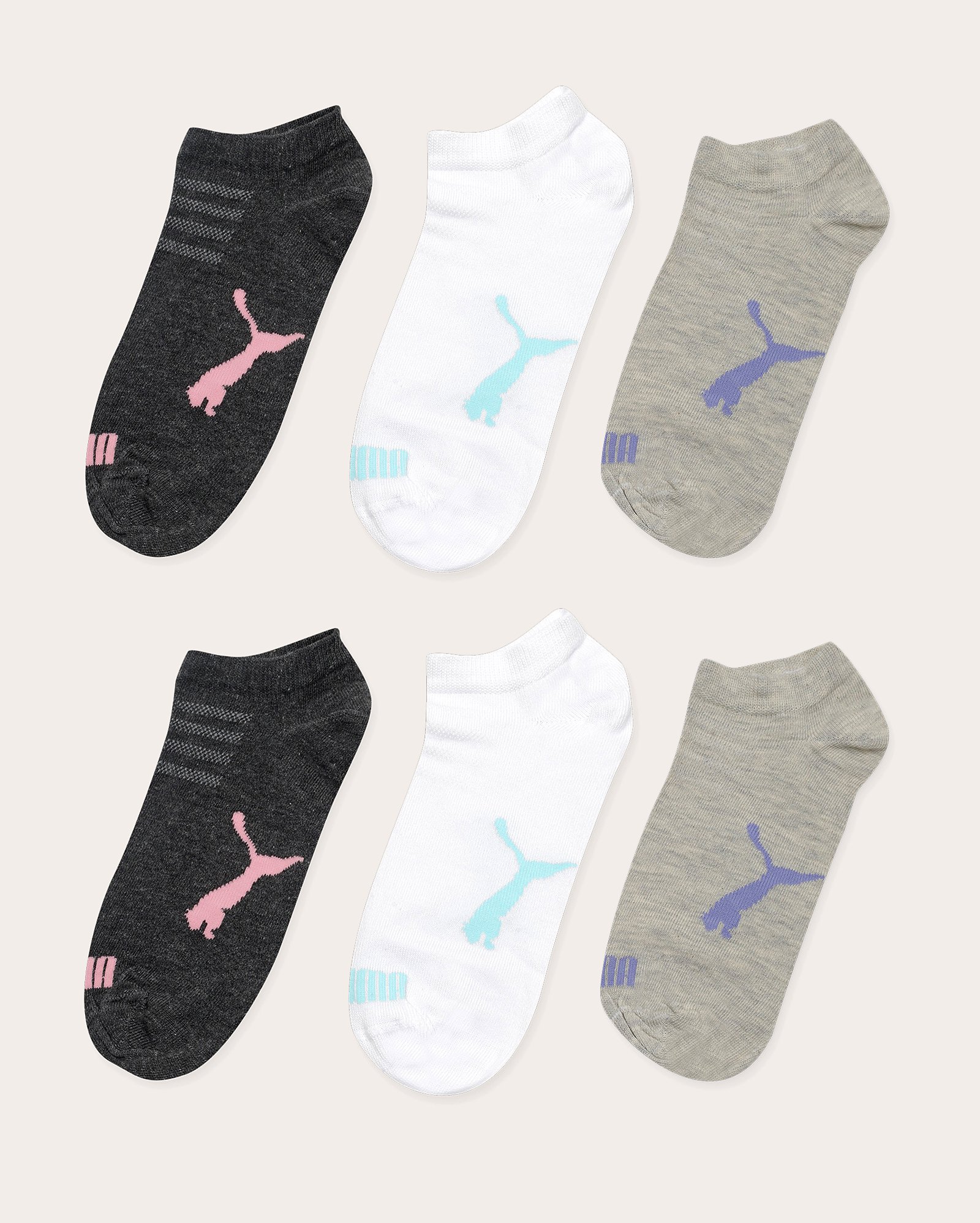 Kit meia feminina 6 pares cano curto multicor | Puma