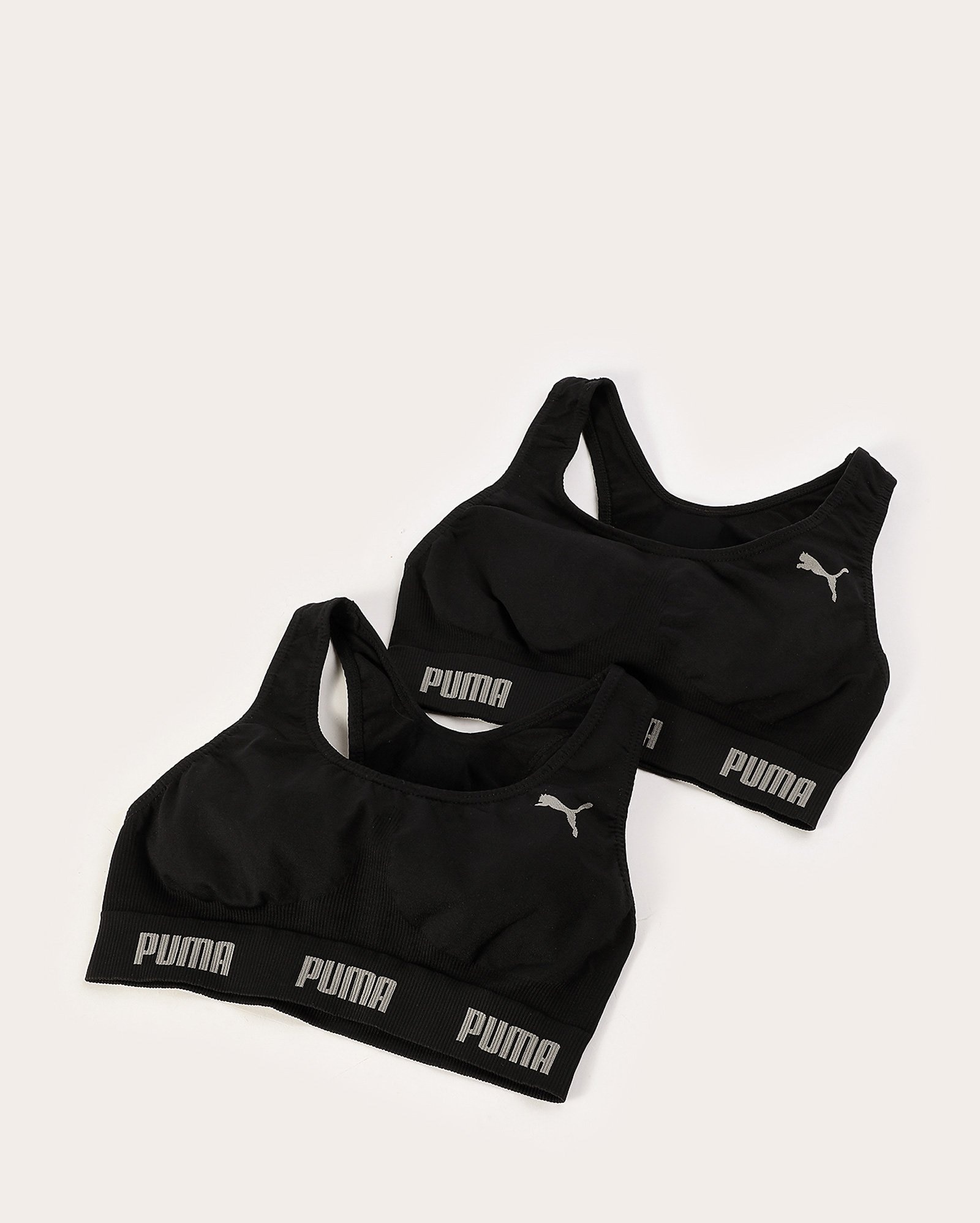 Kit sutiã top 2 peças com decote u e nadador preto | Puma