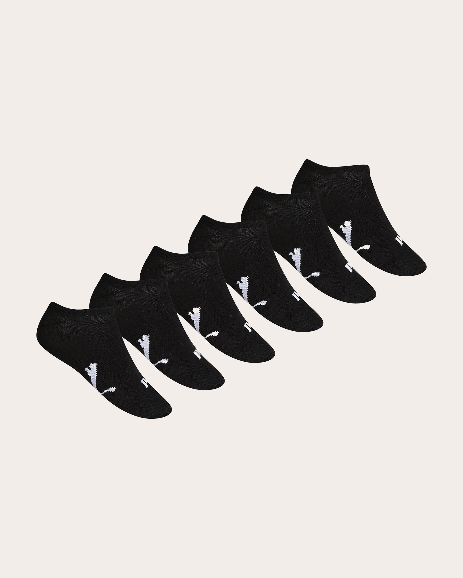 Kit meia masculina 6 pares cano invisível preta | Puma