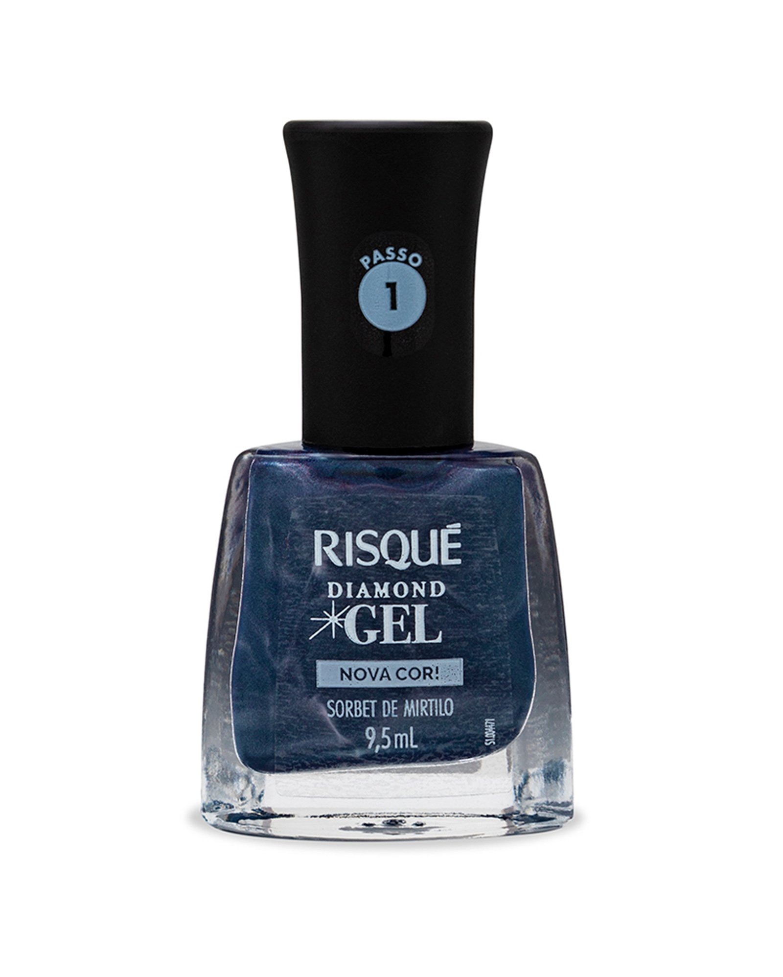 Kit esmalte Diamond Gel Sorbet de Mirtilo 9,5ml + top coat efeito cristal 9,5ml | Risqué