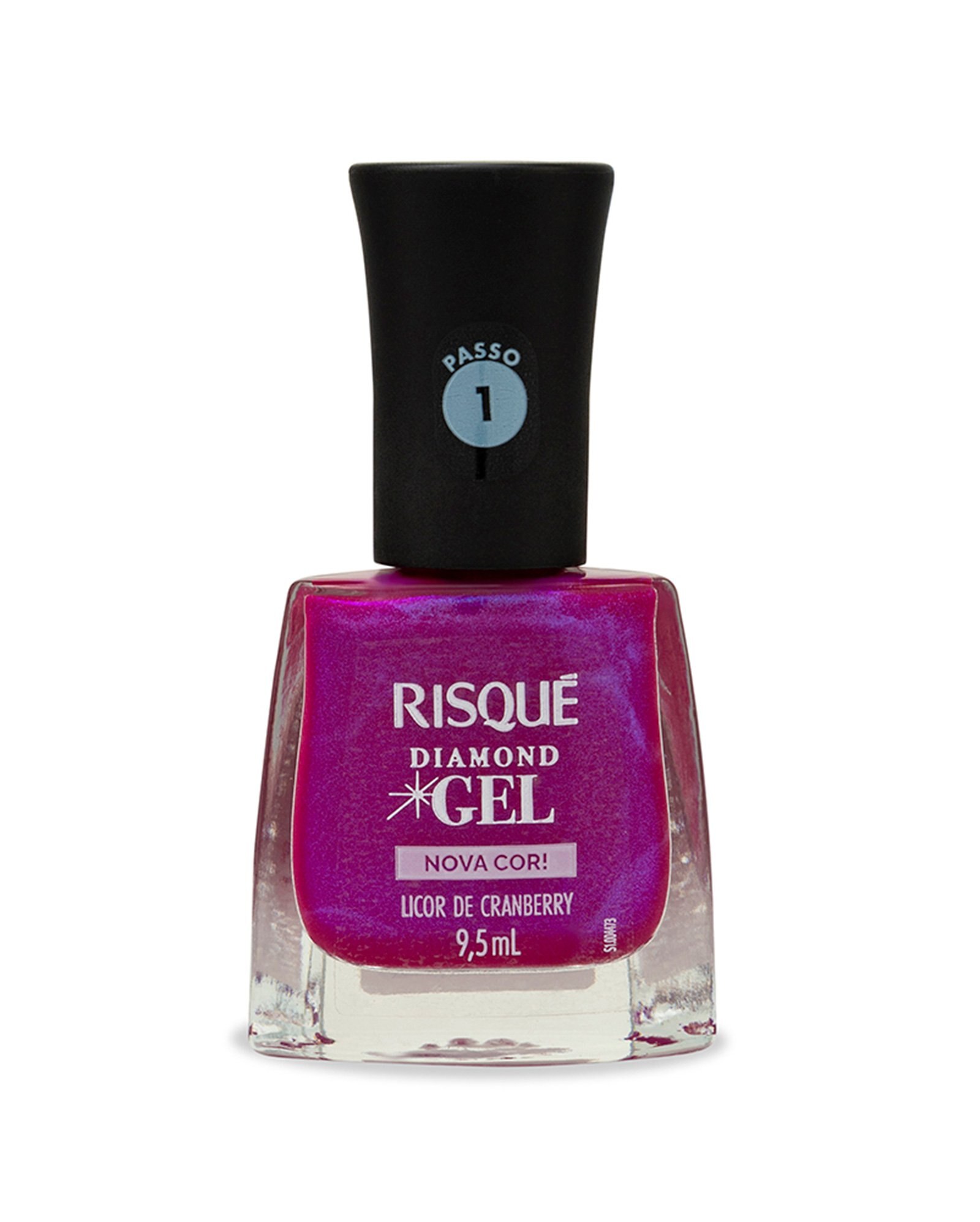 Kit esmalte Diamond Gel Licor de Cranberry 9,5ml + top coat efeito cristal 9,5ml | Risqué