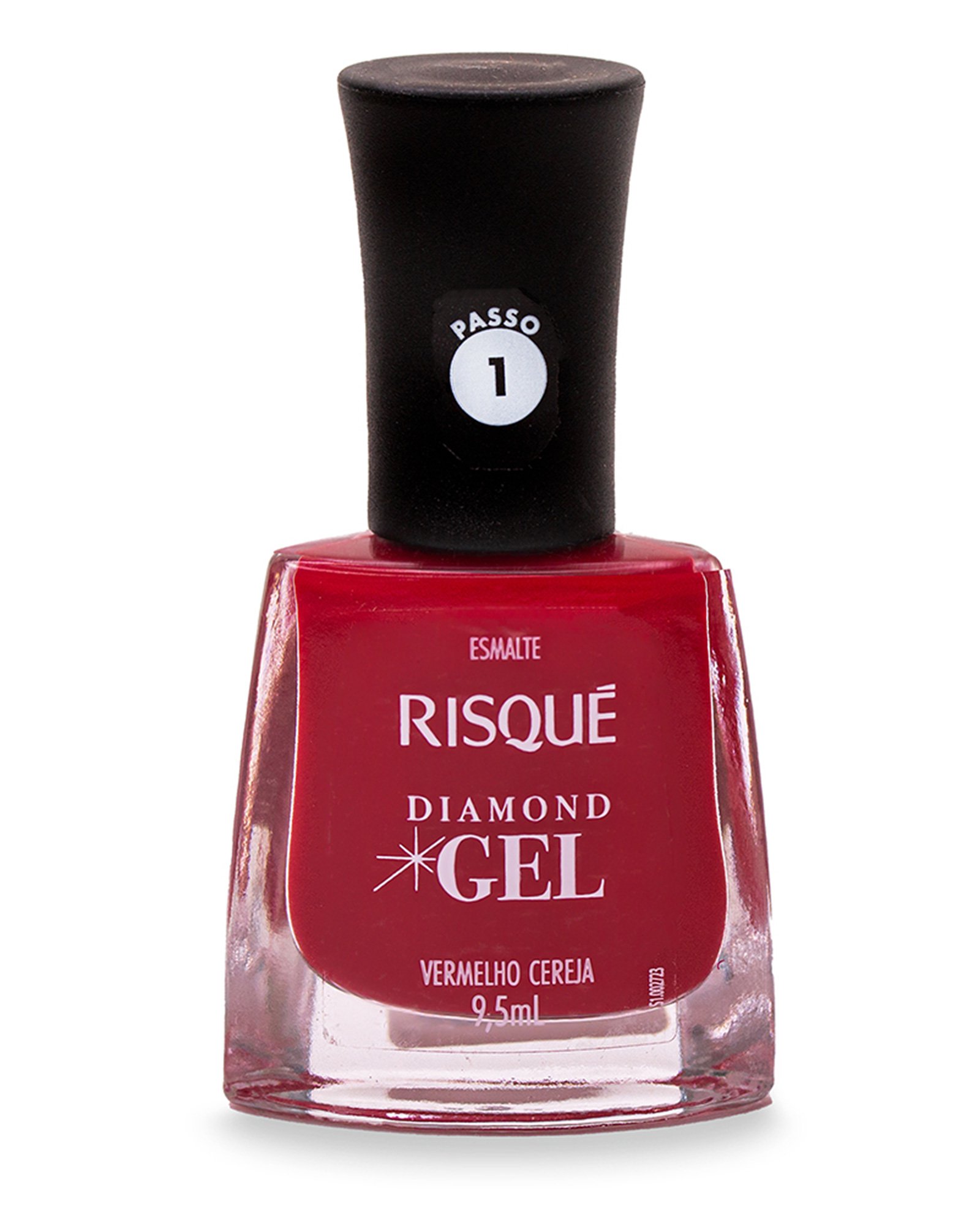 Kit esmalte Diamond Gel Vermelho Cereja 9,5ml + top coat fixador 9,5ml | Risqué