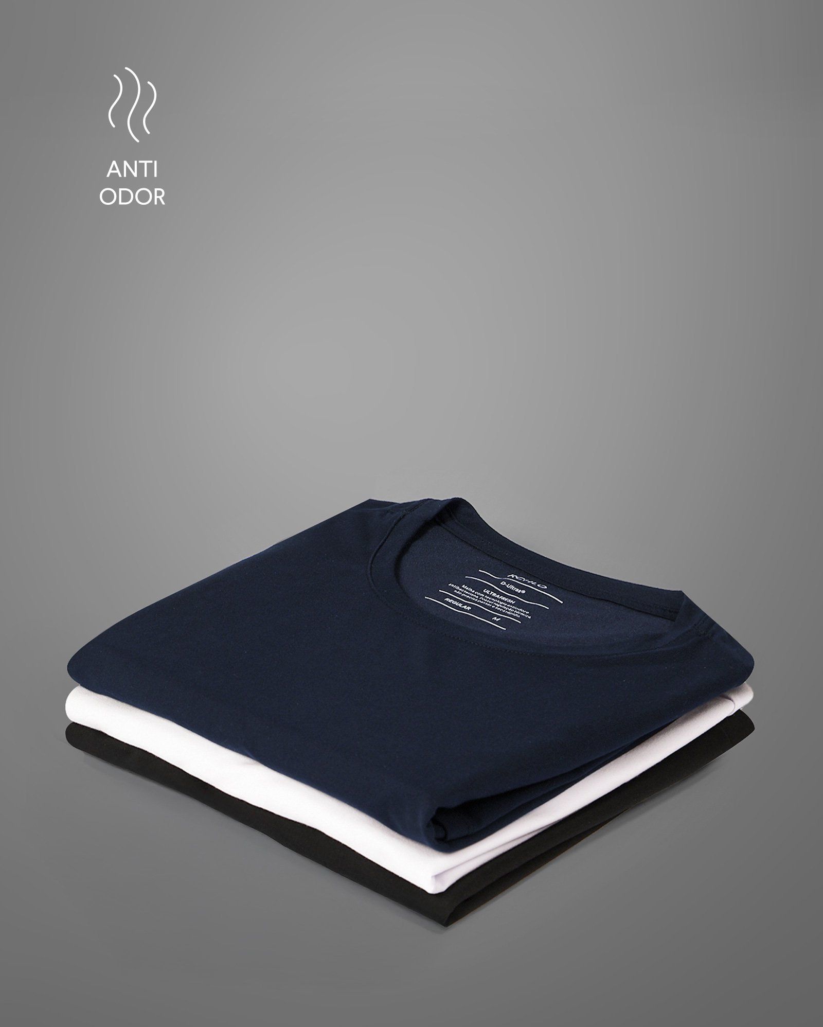 Kit camiseta masculina 3 peças Tech UltraFresh multicor