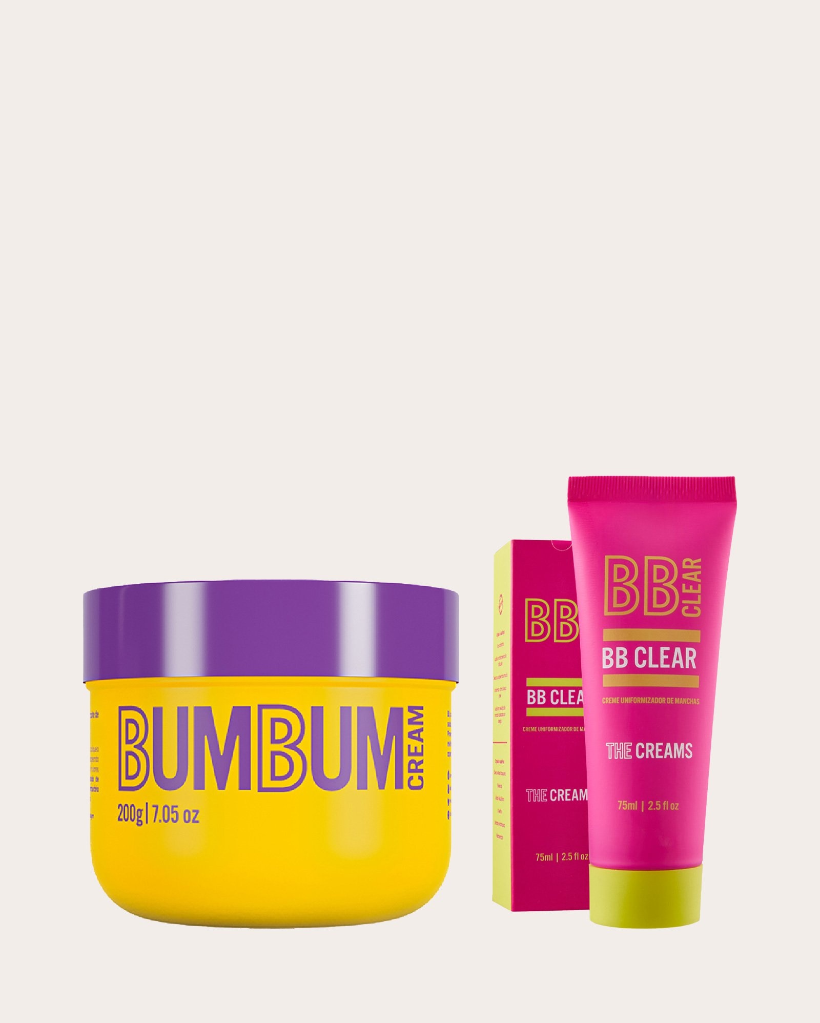 Kit creme Bumbum Cream 200g + creme clareador BB Clear 75ml | Beleza Brasileira
