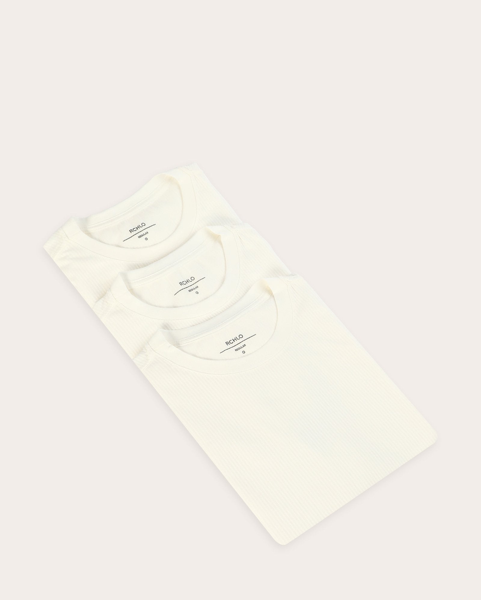 Kit camiseta masculina 3 peças canelada branca