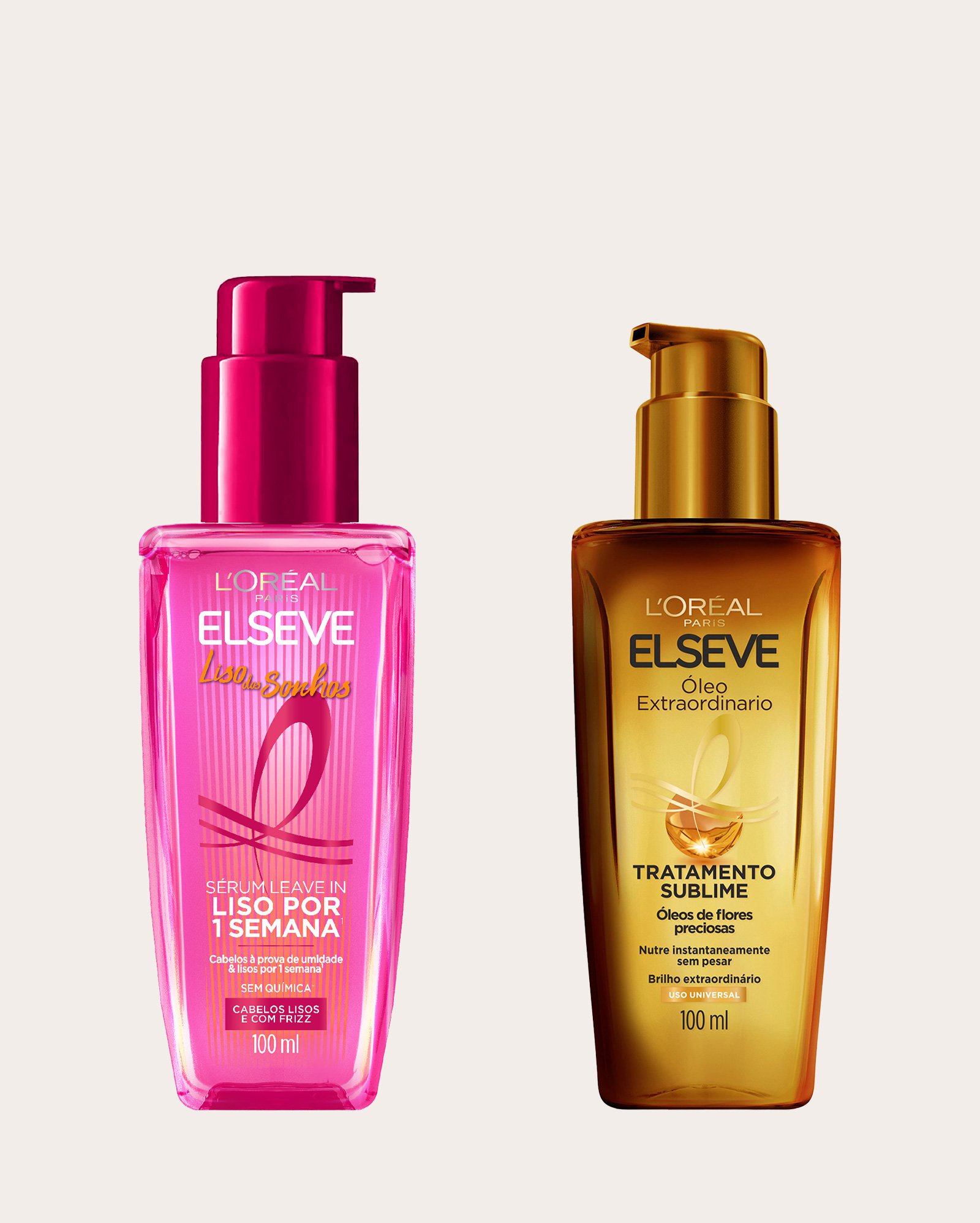 Kit sérum Liso dos Sonhos 100ml + óleo Extraordinário Reconstrutor Elseve 100ml | L'oréal Paris