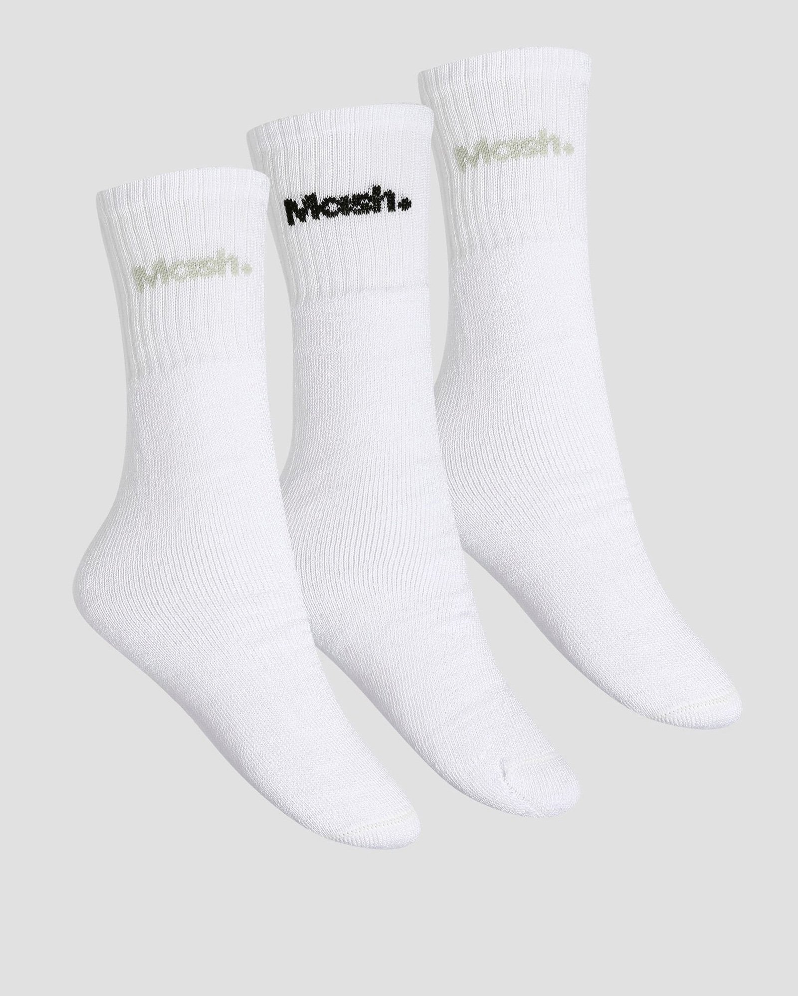 Kit meia esportiva 3 pares cano longo branca Mash + tênis esportivo Stones branco Ollie