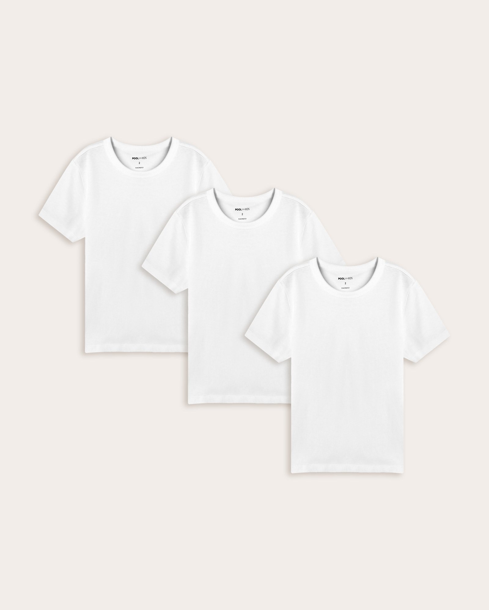 Kit camiseta infantil unissex 3 peças básicos 1-4A branca