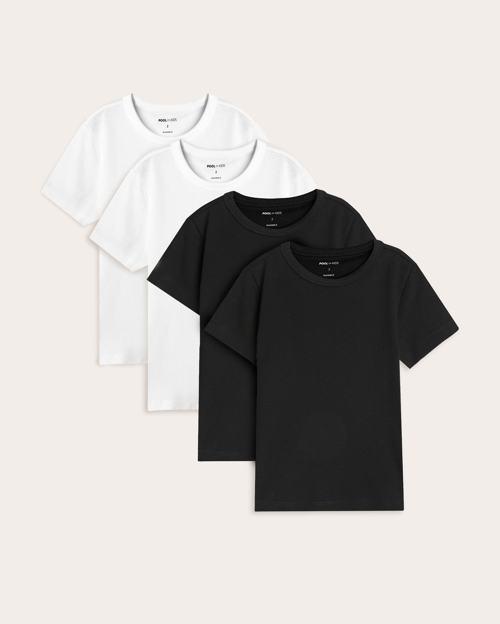 Kit camiseta infantil unissex 4 peças básicos 1-4A multicor