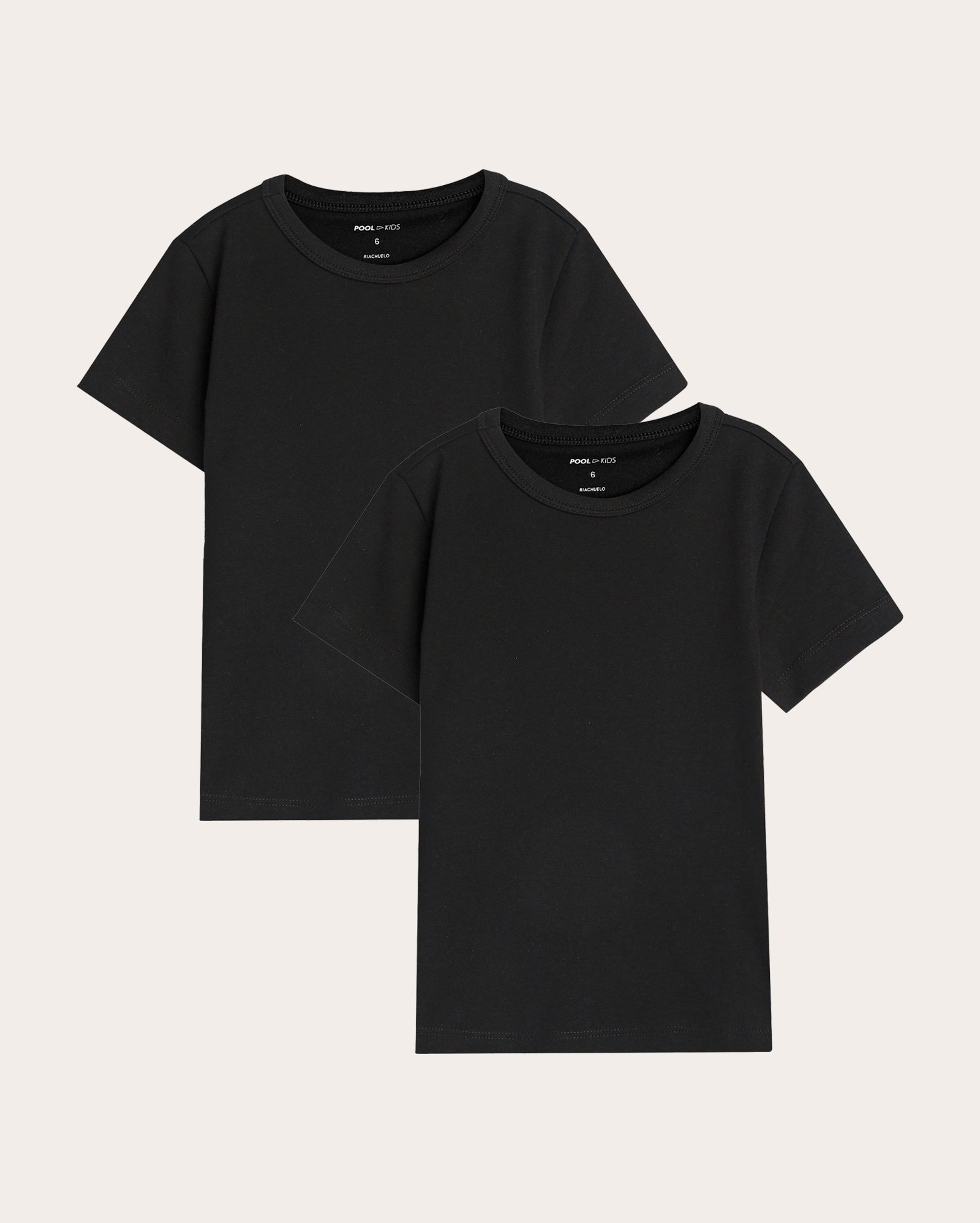 Kit camiseta infantil unissex 2 peças básicos 4-10A preta