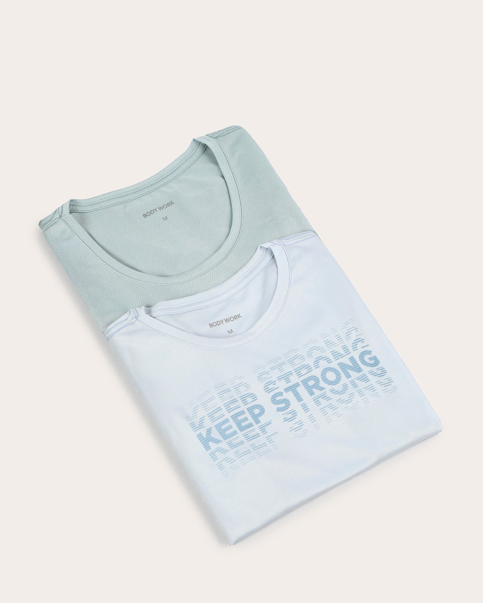 Kit camiseta keep strong + camiseta esportiva feminina alta respirabilidade azul | Body Work