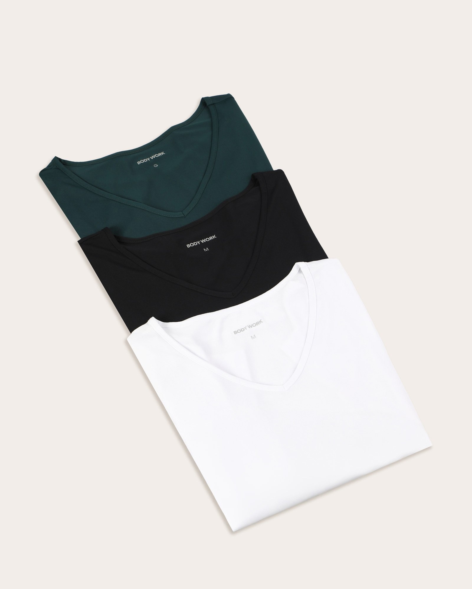 Kit camiseta esportiva femininas 3 peças respirável decote v multicor | Body Work