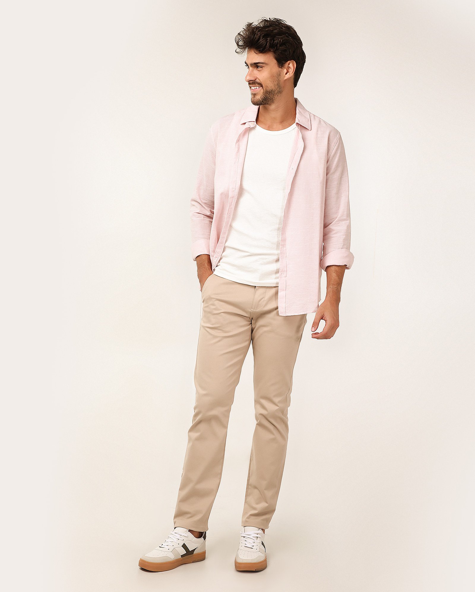 Kit calça sarja masculina 2 peças slim chino multicor | Pool Jeans