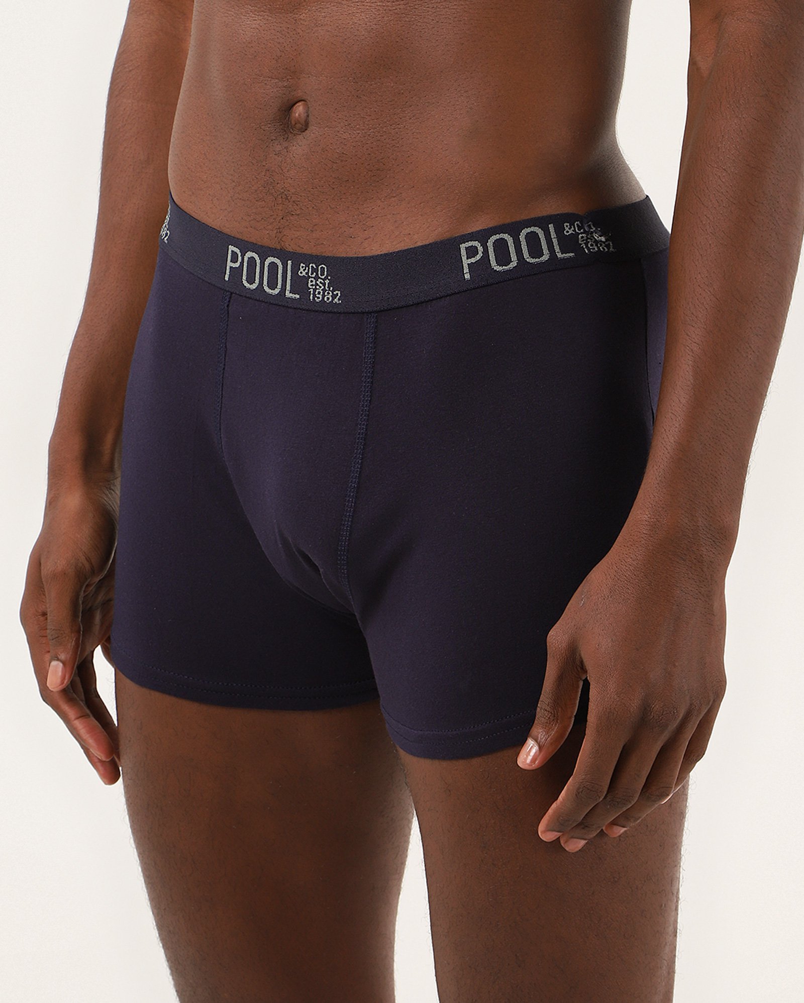 Kit cueca boxer 5 peças malha azul