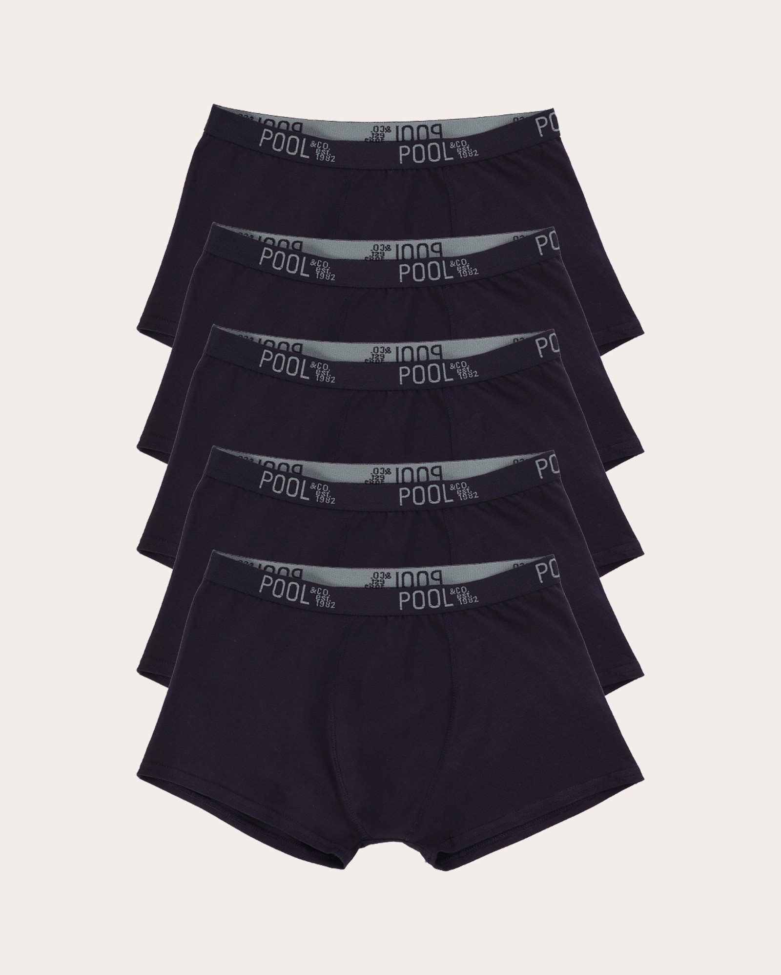 Kit cueca boxer 5 peças malha azul