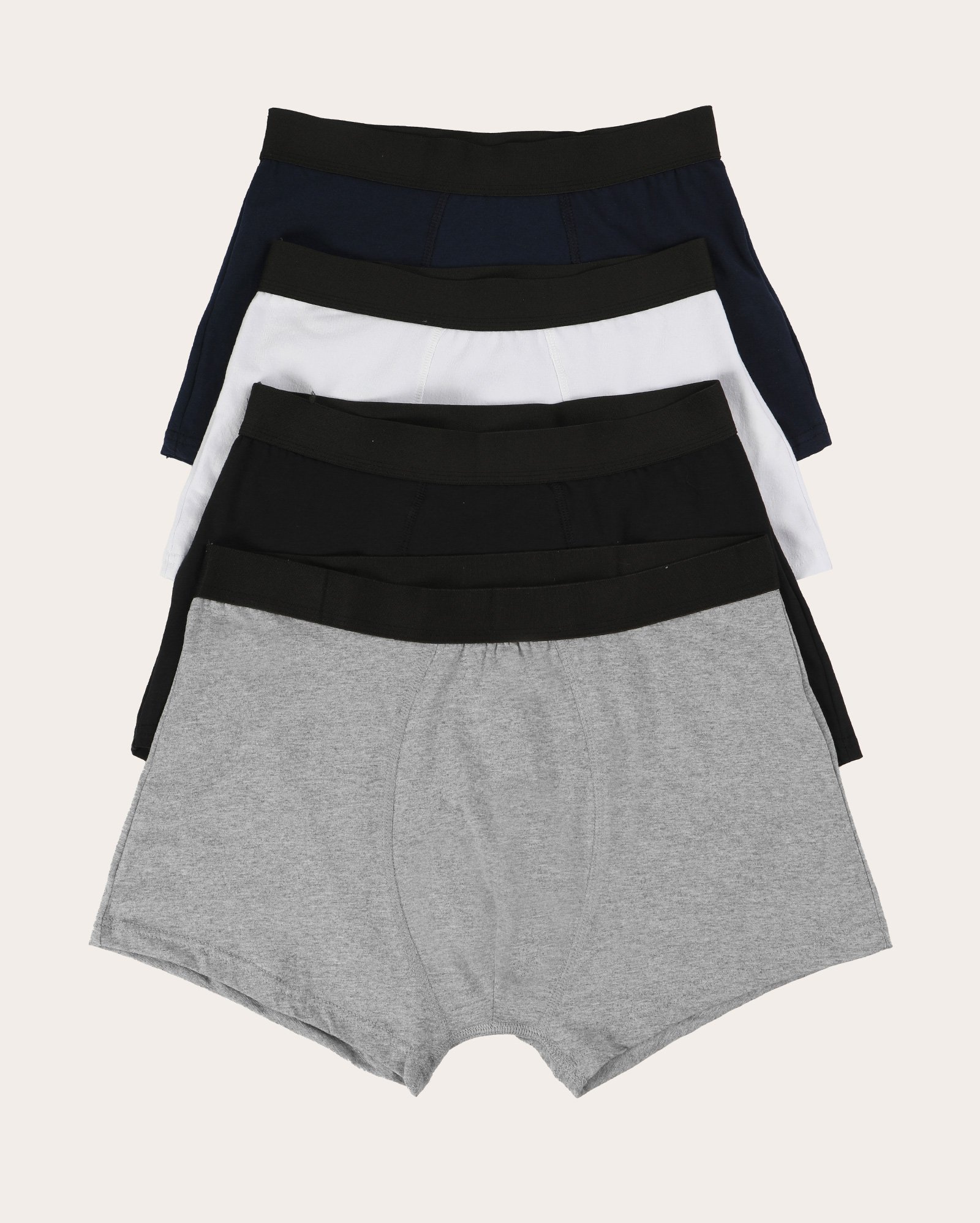 Kit cueca boxer 4 peças cós elástico - multicor
