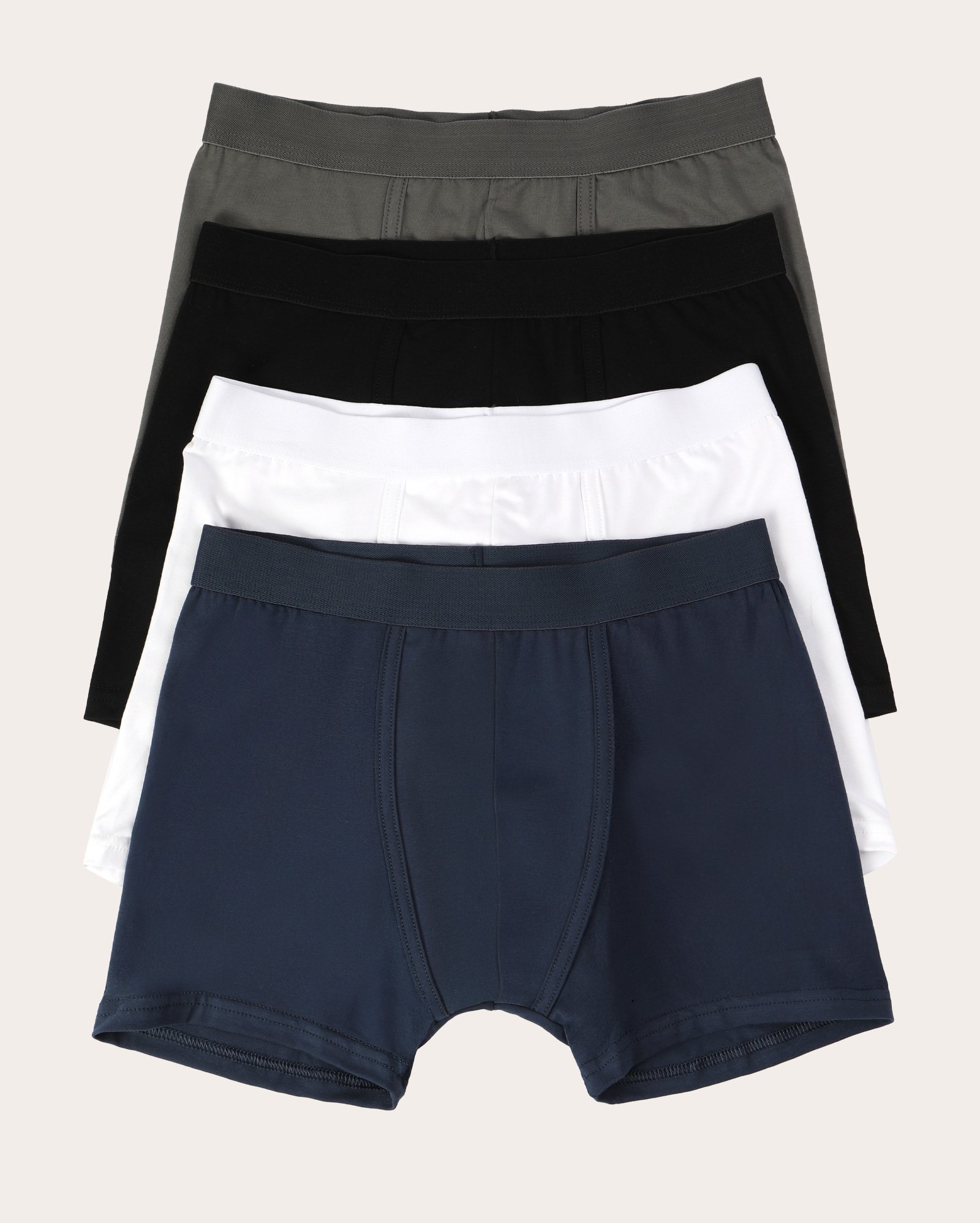 Kit cueca boxer 4 peças em Algodão Egípcio multicor