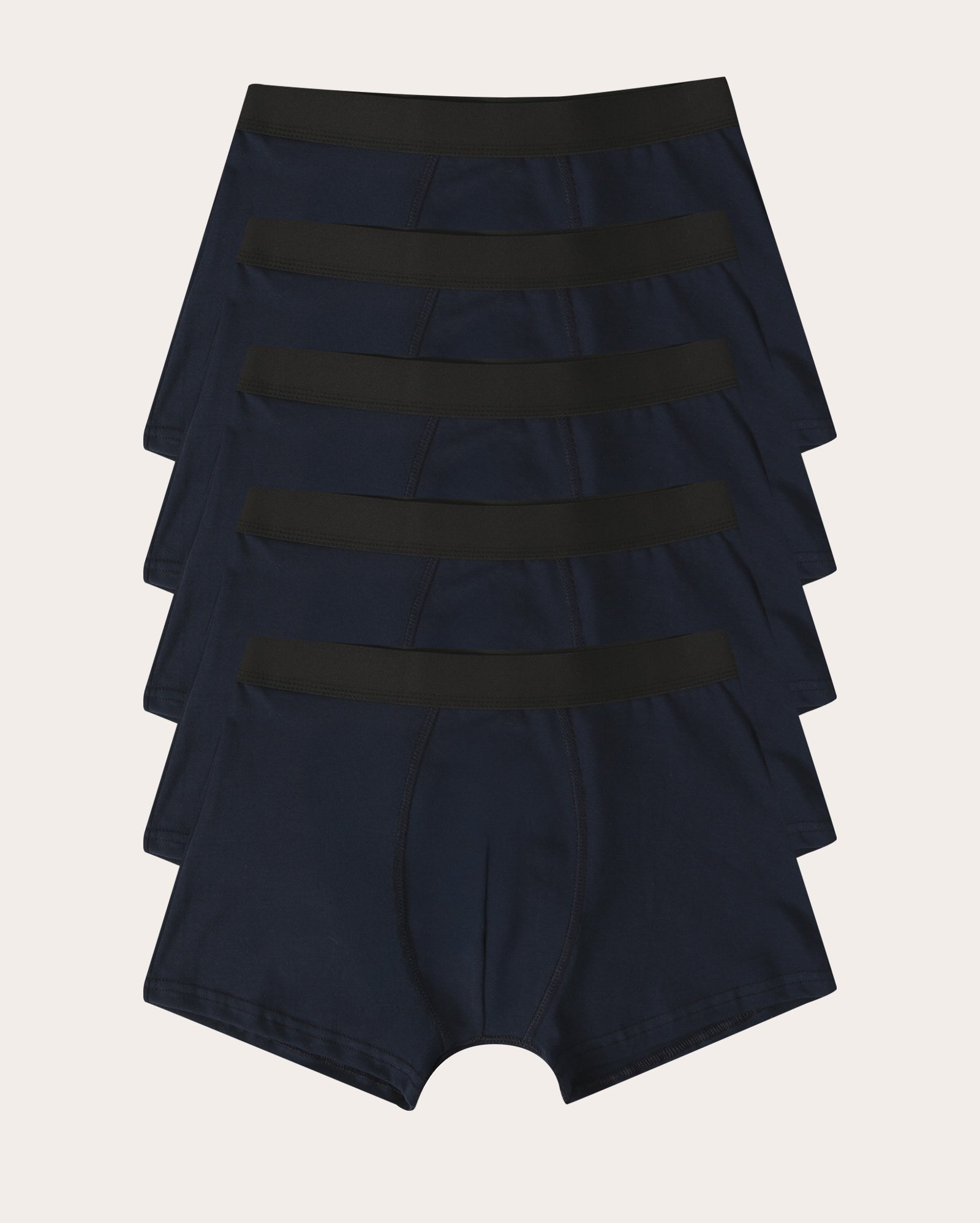 Kit cueca boxer 5 peças cós elástico - azul