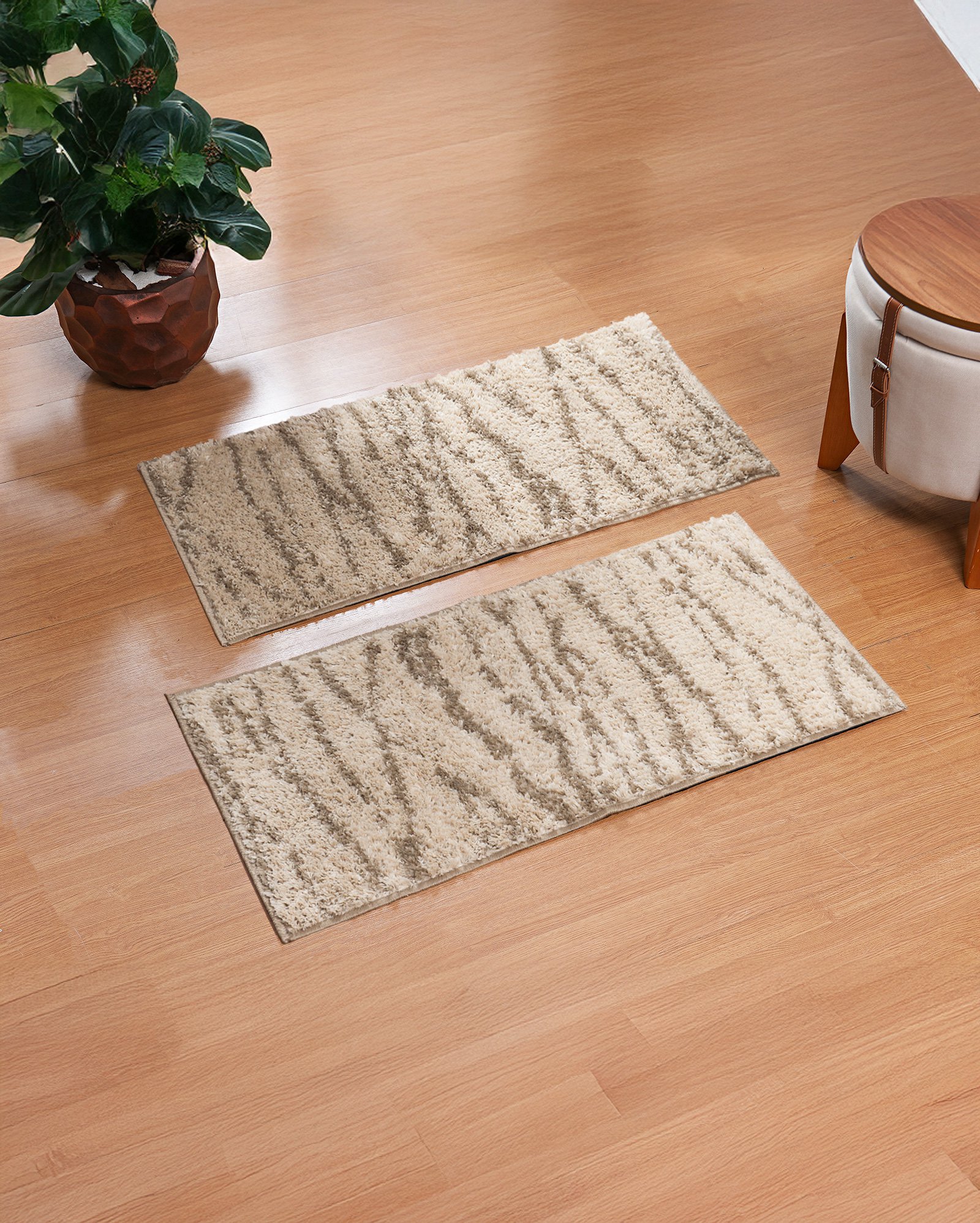 Kit tapete 2 peças Comfort Design Jess 50x100cm bege | Casa Riachuelo