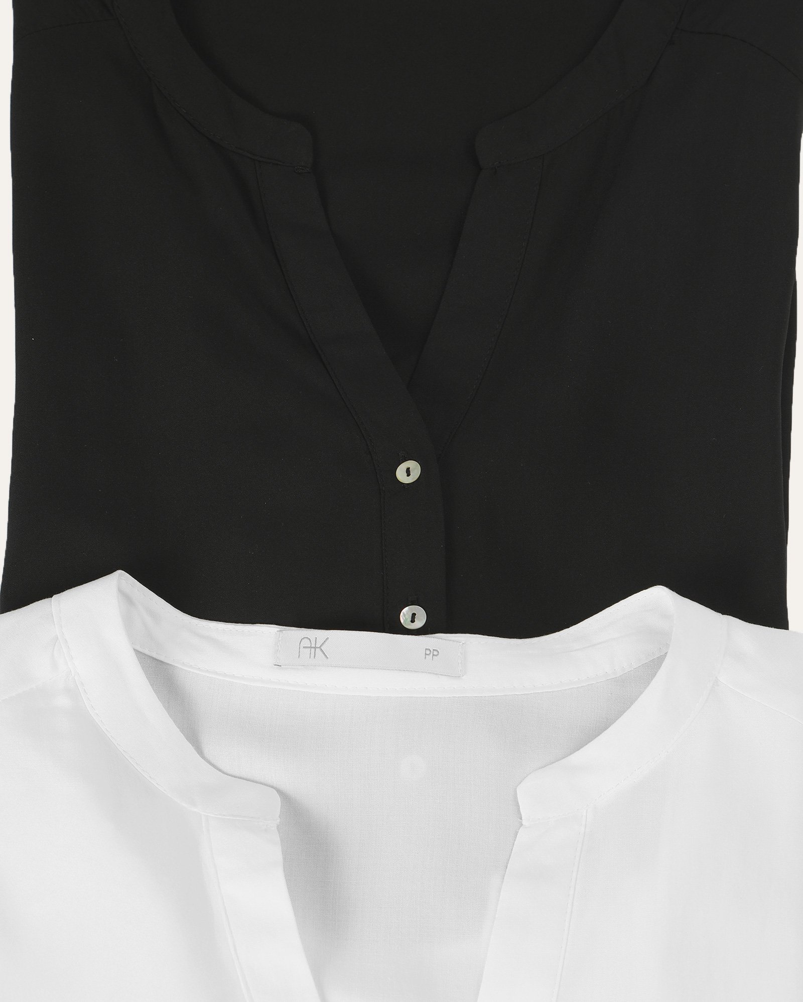 Kit camisa feminina 2 peças Hana em viscose com laço multicor