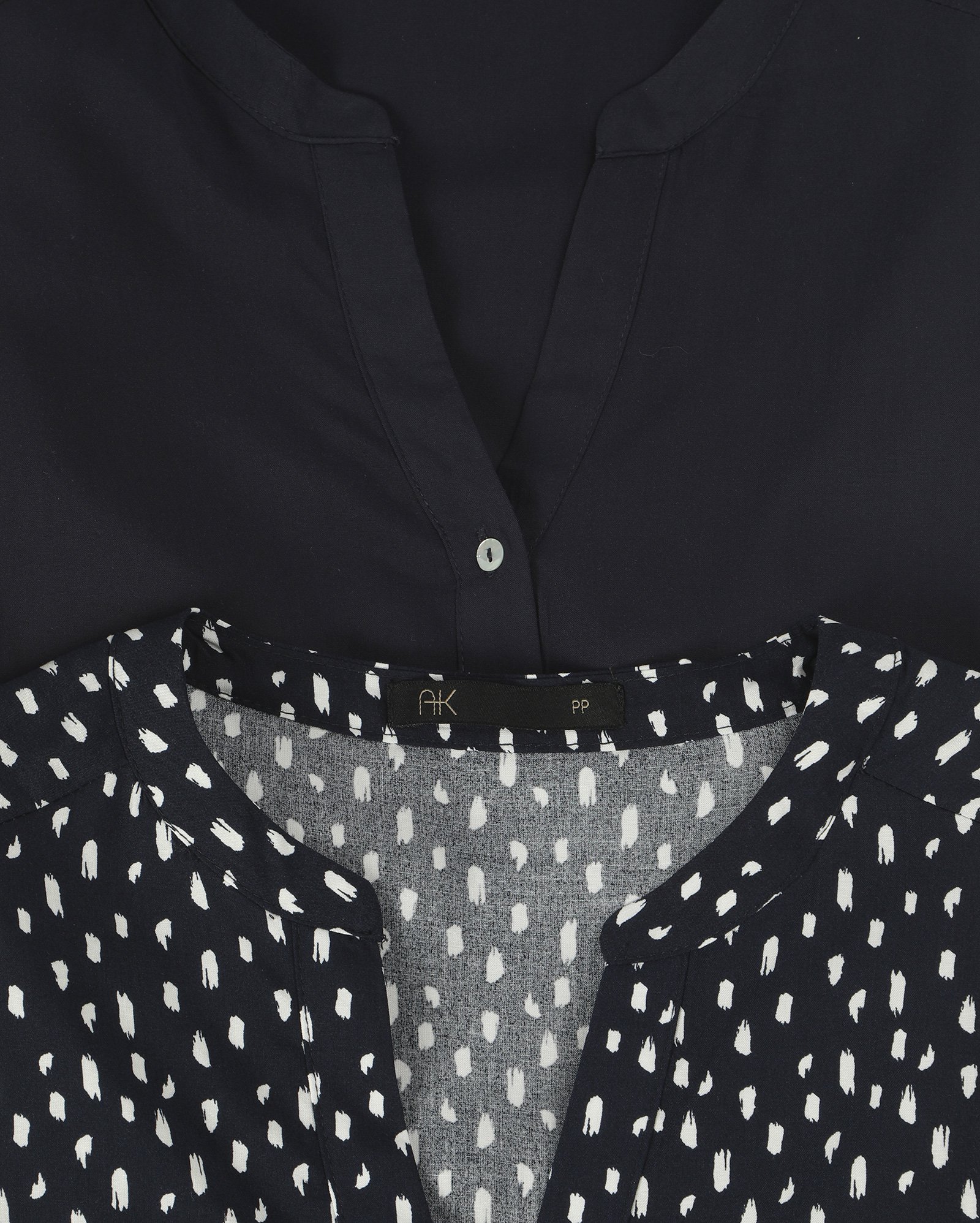 Kit camisa feminina 2 peças Hana em viscose com laço multicor