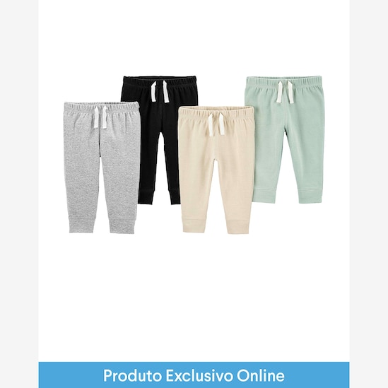 Enxoval bebê calça 4 peças com elástico - multicor | Carter's