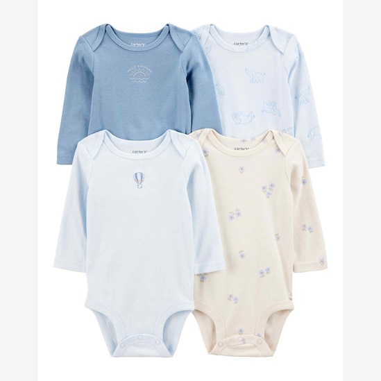 Enxoval bebê body 8 peças manga longa - multicor | Carter's