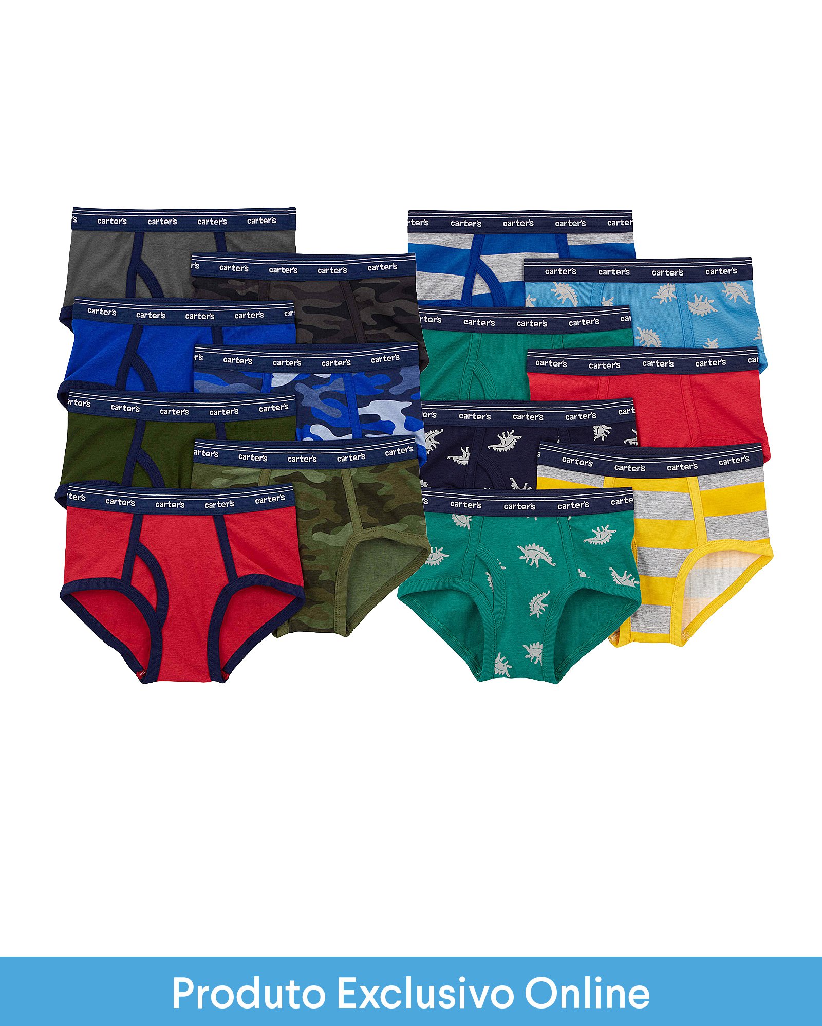 Enxoval infantil cueca 14 peças estampada - multicor | Carter's