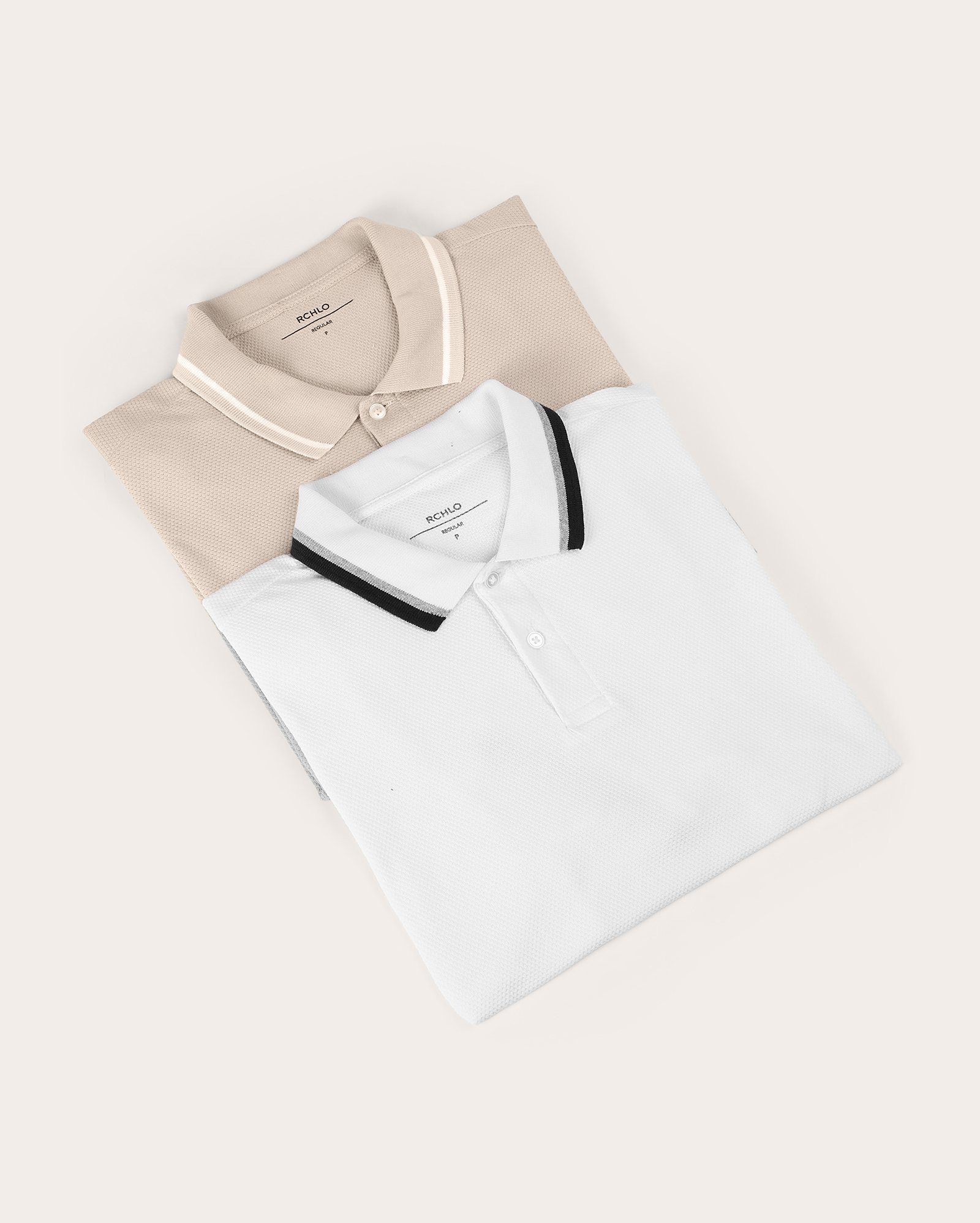 Kit camisa polo masculina 2 peças em malha piquet multicor