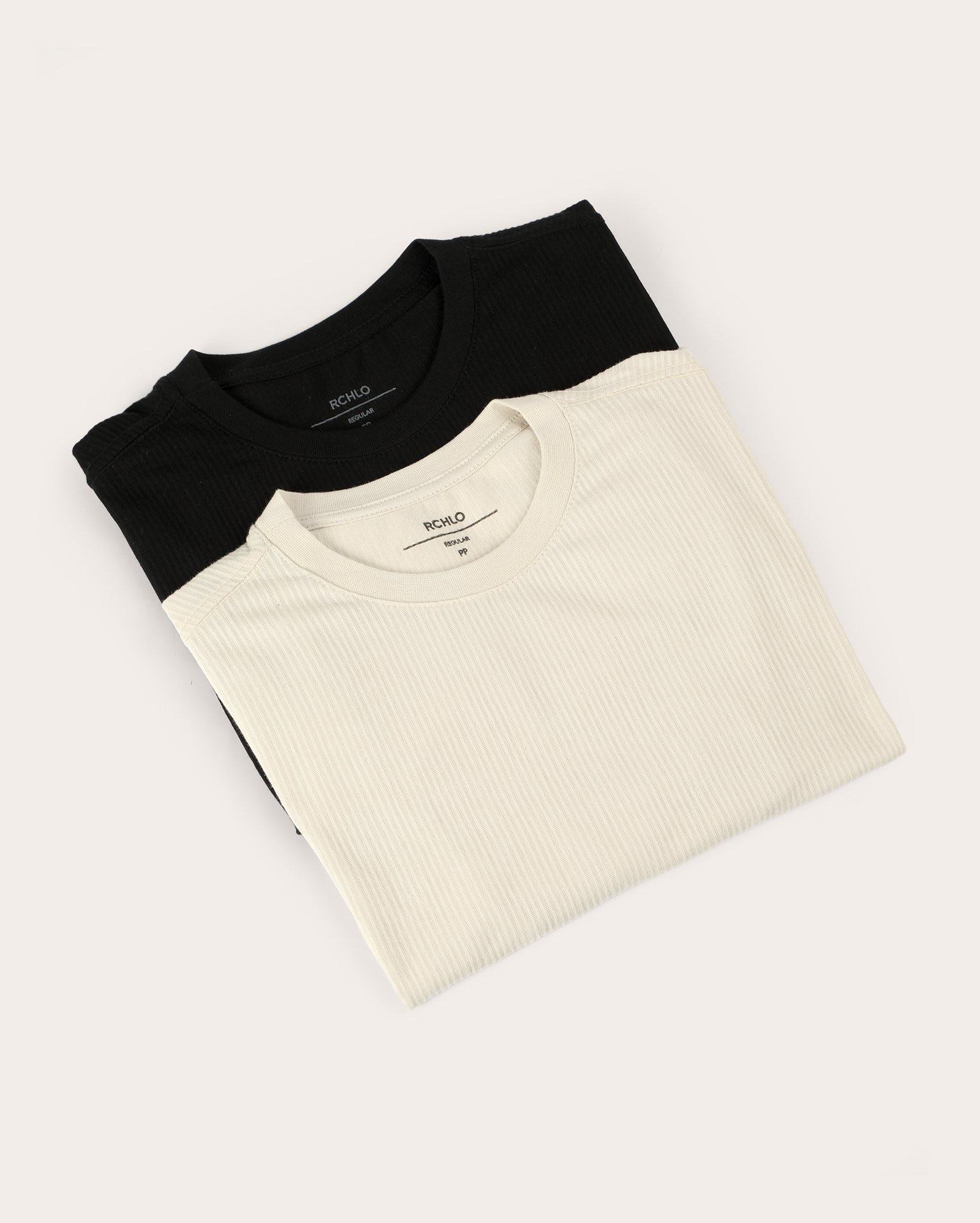 Kit camiseta masculina 2 peças canelada multicor