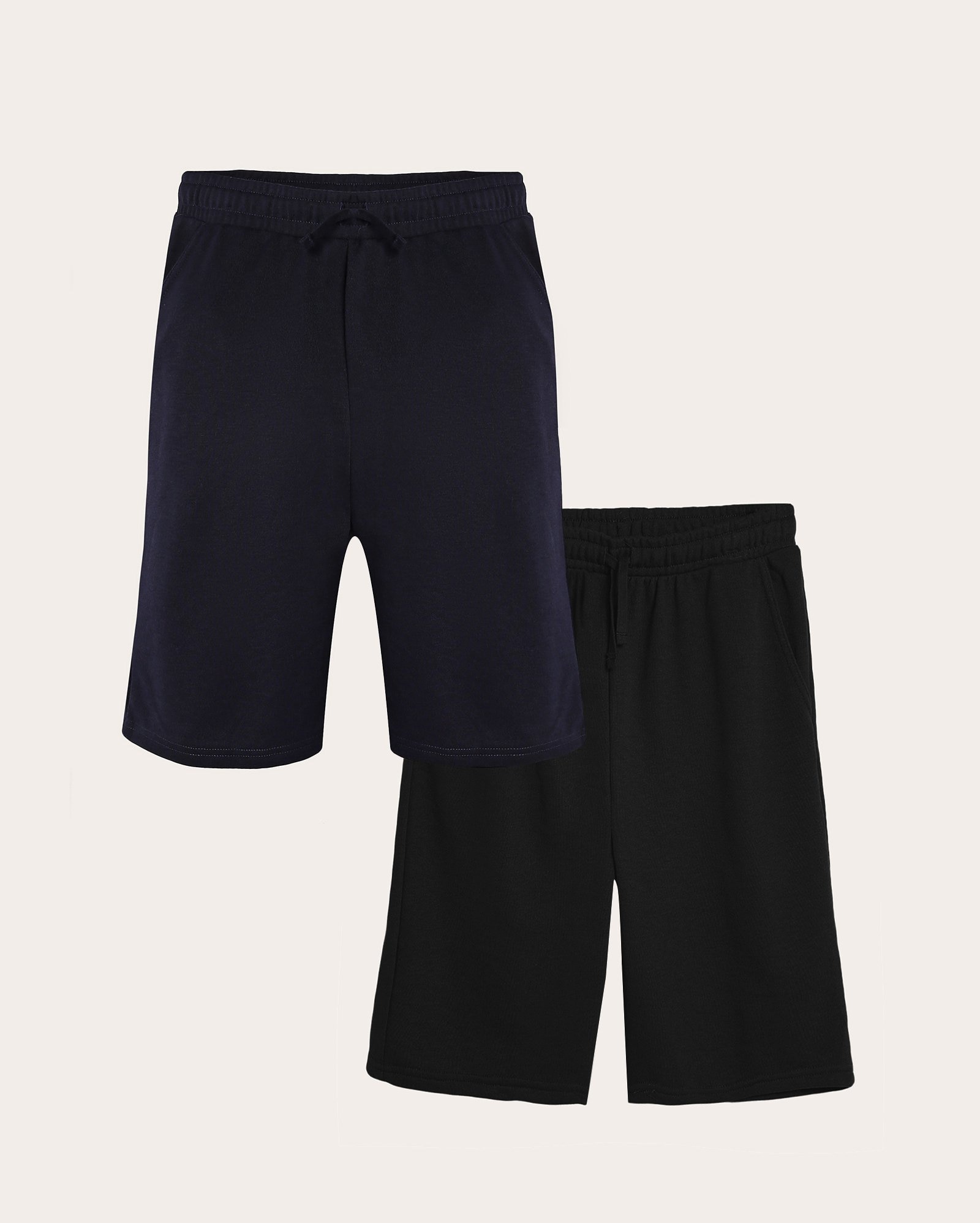 Kit bermuda de moletom juvenil 2 peças com cordão multicor