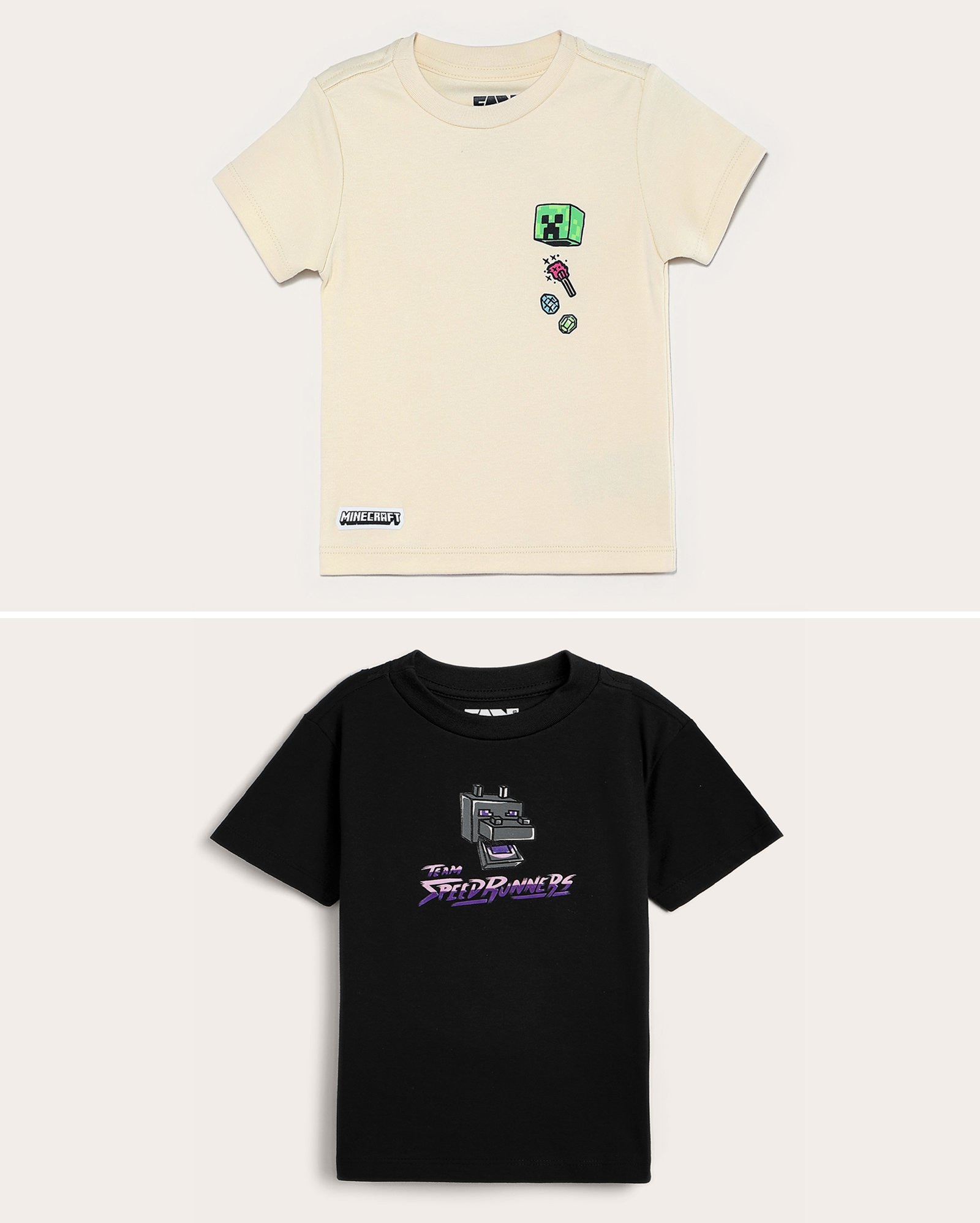 Kit camiseta infantil 2 peças Minecraft 2-8A multicor | FANLAB