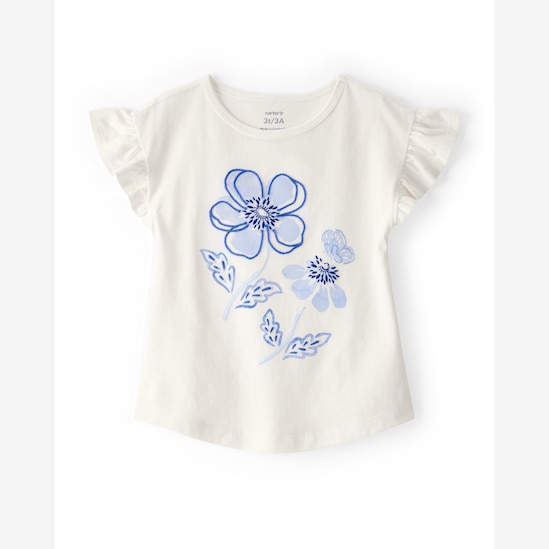 Enxoval infantil conjunto curto 2 peças bordado floral + caixa de presente M multicor | Carter's