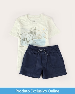 Enxoval infantil conjunto curto 2 peças relaxed dino + caixa de presente M multicor | Carter's