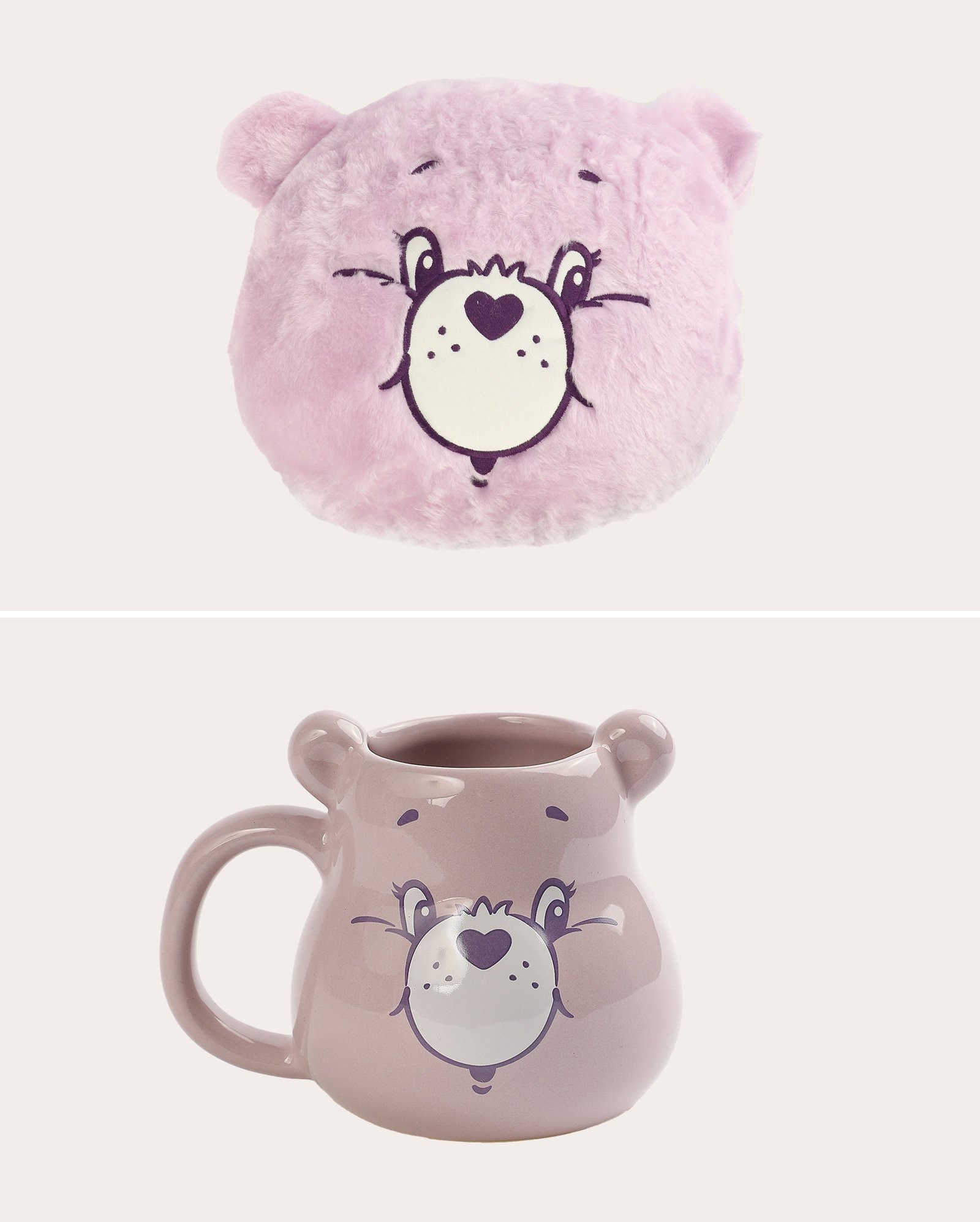 Kit almofada 40x40cm + caneca Ursinhos Carinhosos 320ml lilás | Casa Riachuelo