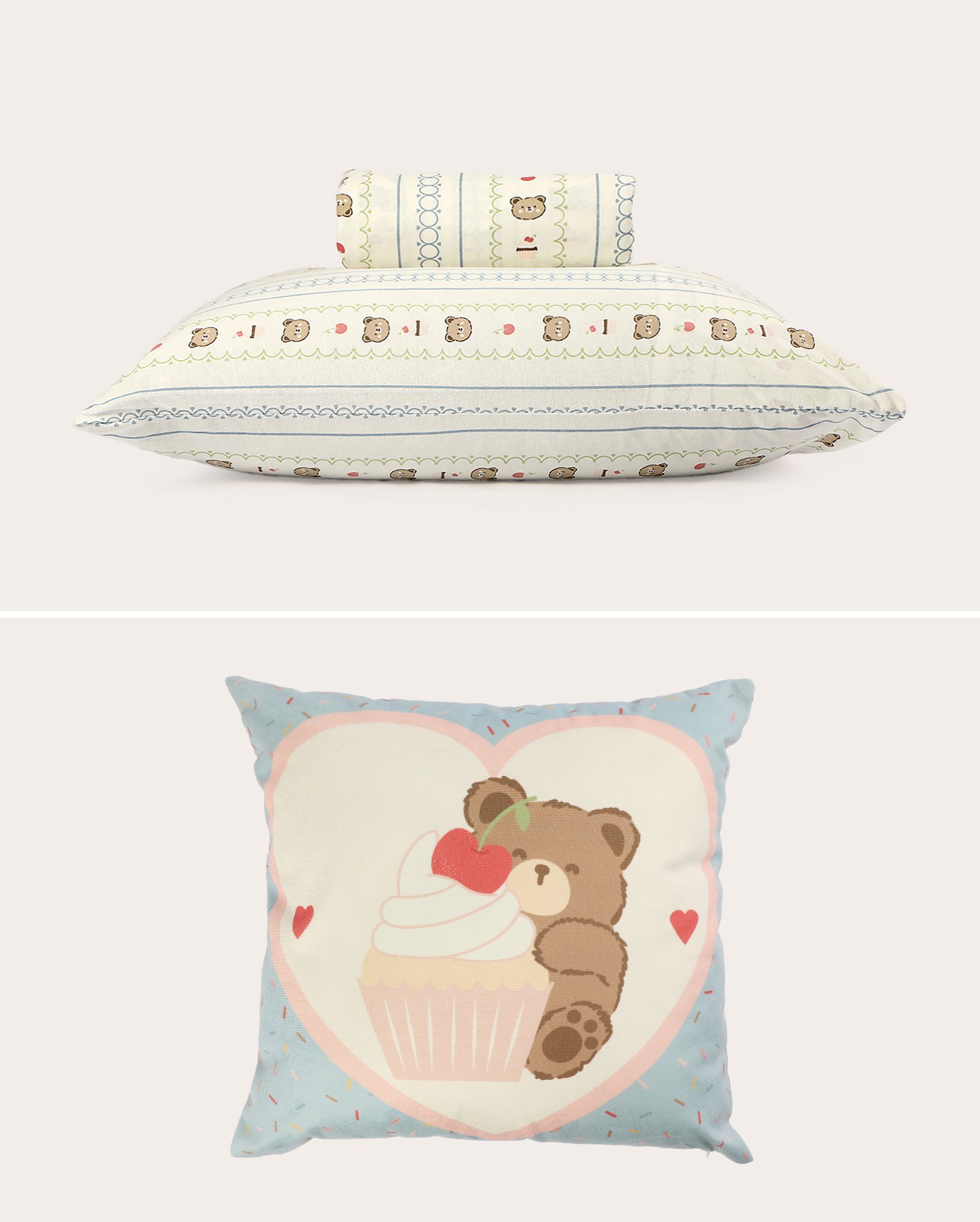 Kit jogo de cama solteiro 2 peças + almofada ursinho 40x40cm multicor | Casa Riachuelo