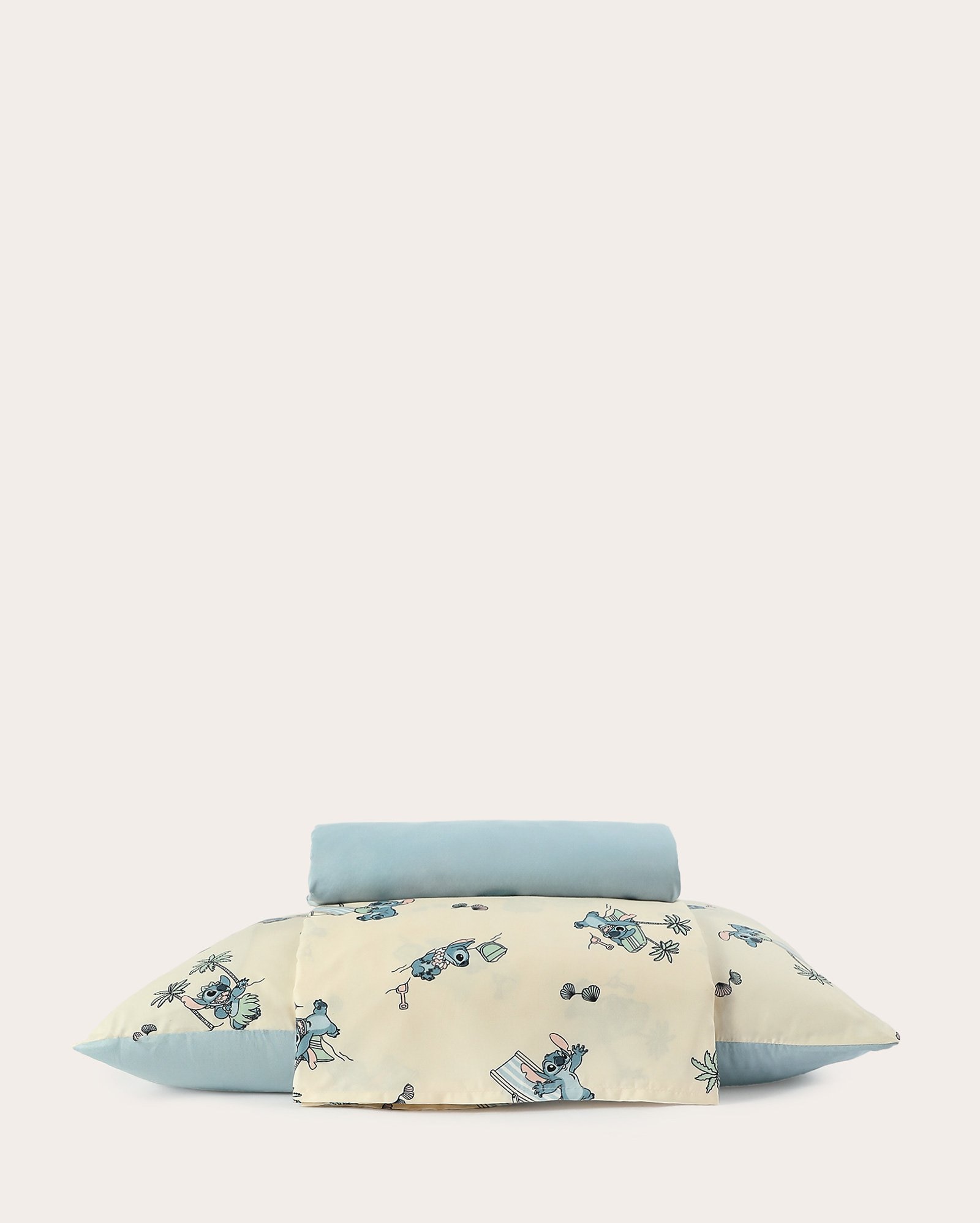 Kit jogo de cama solteiro 3 peças + kit colcha 2 peças dupla face Stitch multicor | Casa Riachuelo