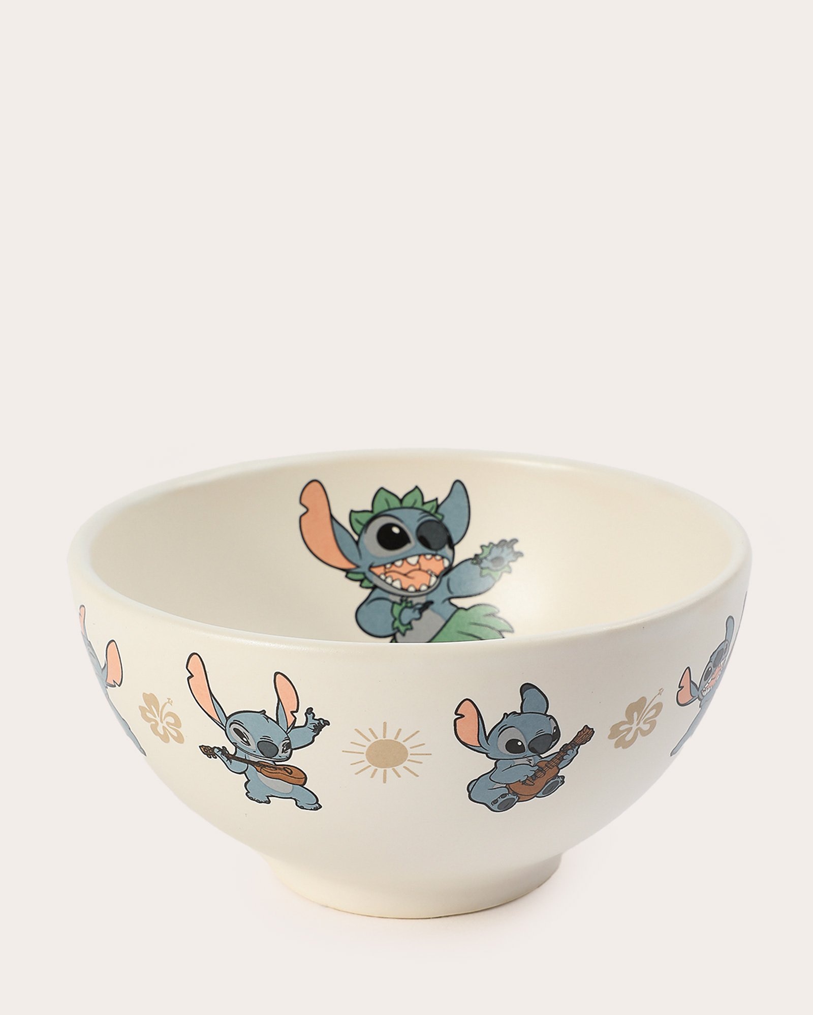 Conjunto bowl 500ml + caneca Stitch Aloha 300ml bege | Casa Riachuelo