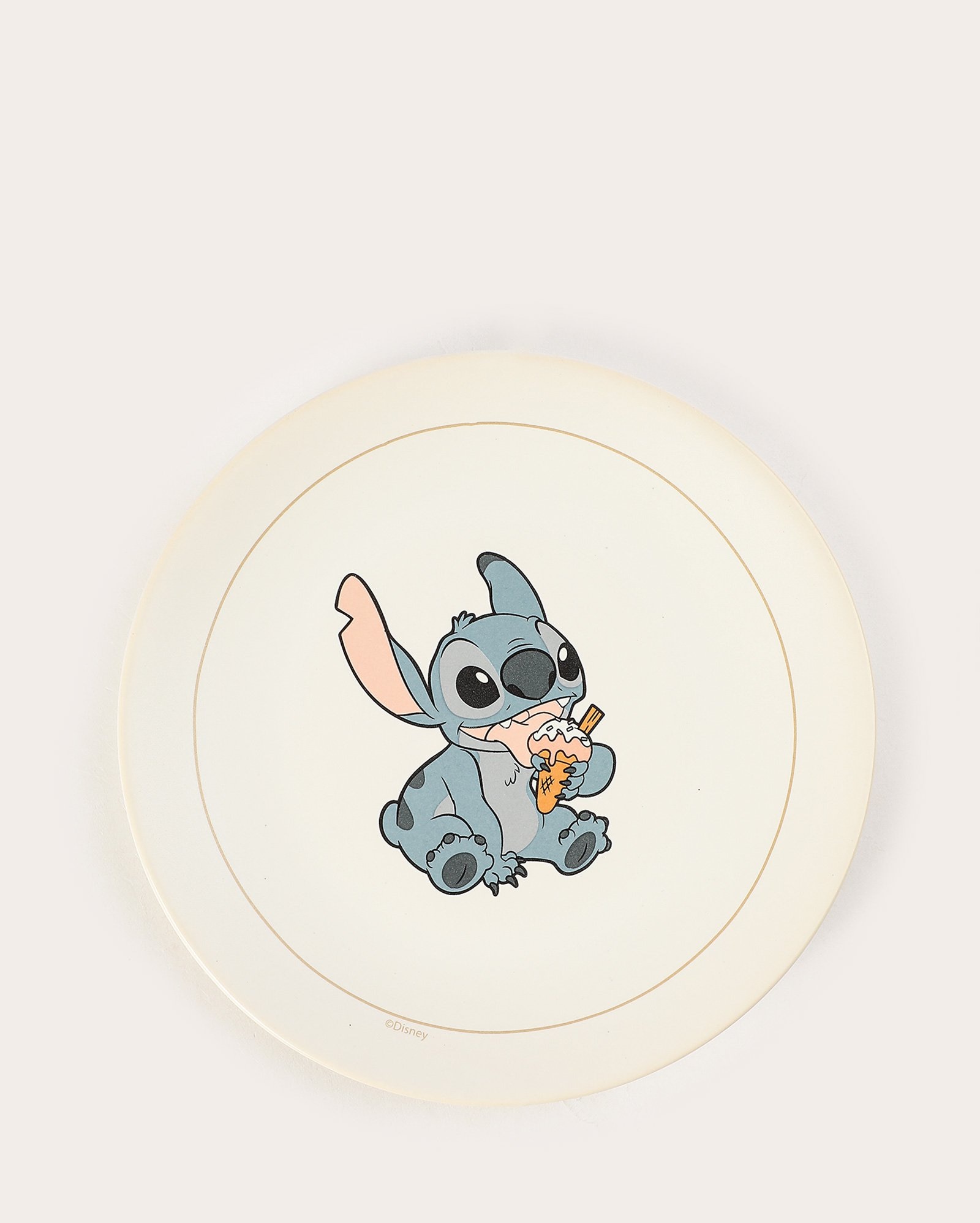 Conjunto prato de sobremesa 20cm + jogo americano 2 peças Stitch bege | Casa Riachuelo