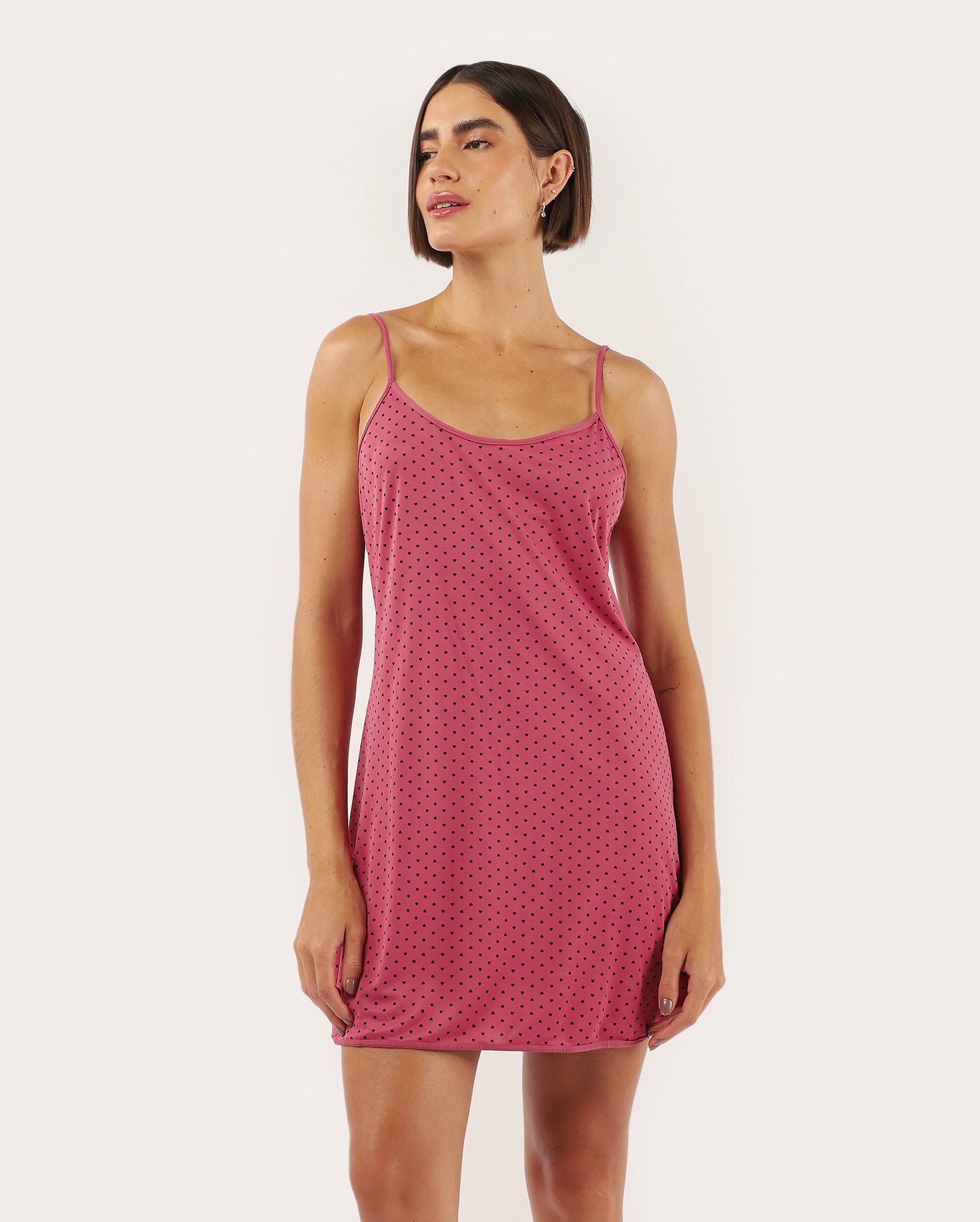 Kit shortdoll + camisola corações - rosa | DelRio