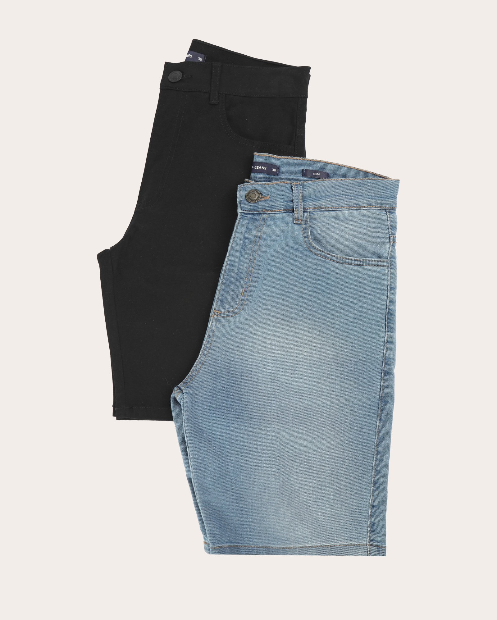Kit bermuda jeans masculina 2 peças slim - multicor | Pool Jeans
