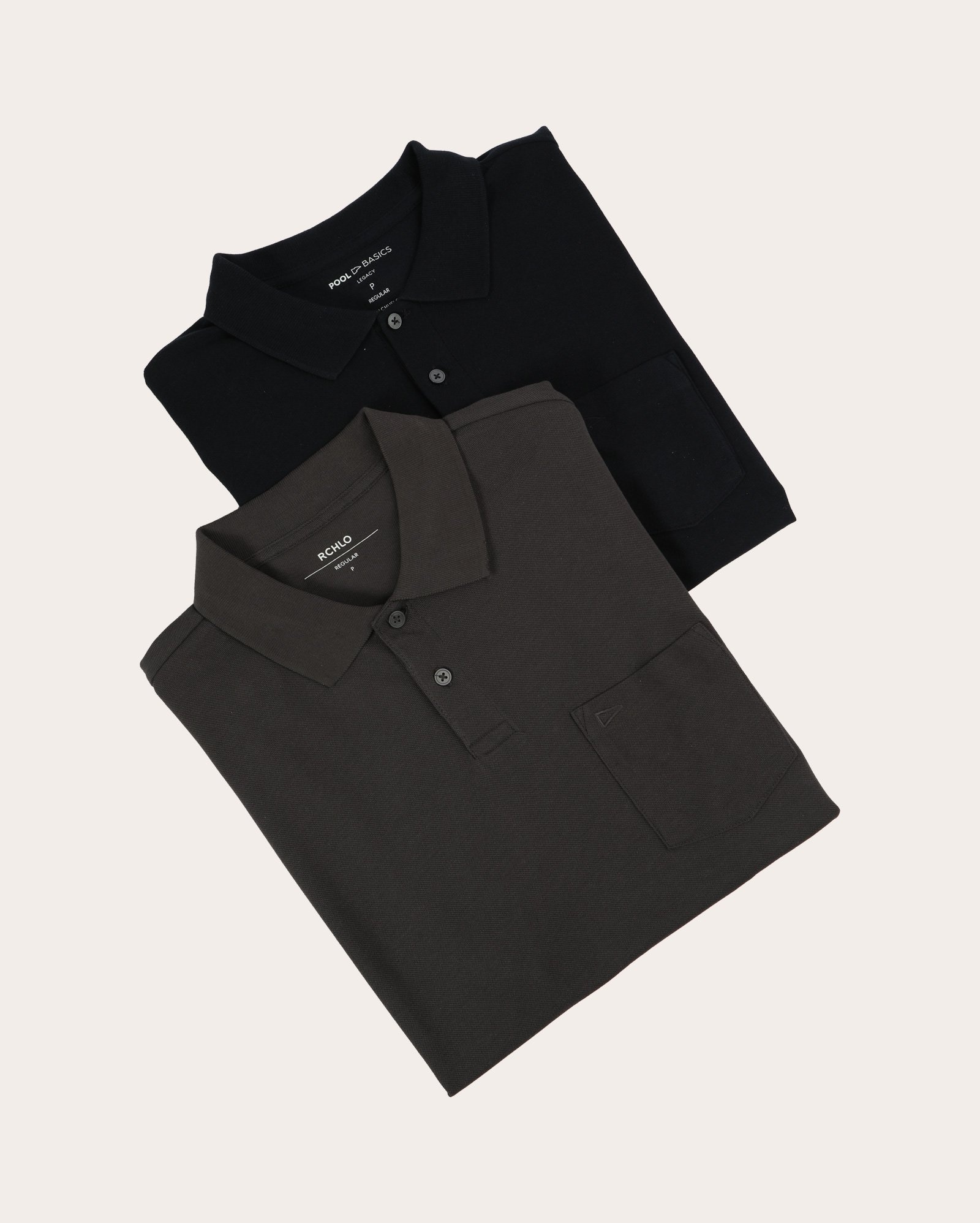 Kit camisa polo masculina 2 peças Pool Legacy piquet lisa e com bolso - multicor